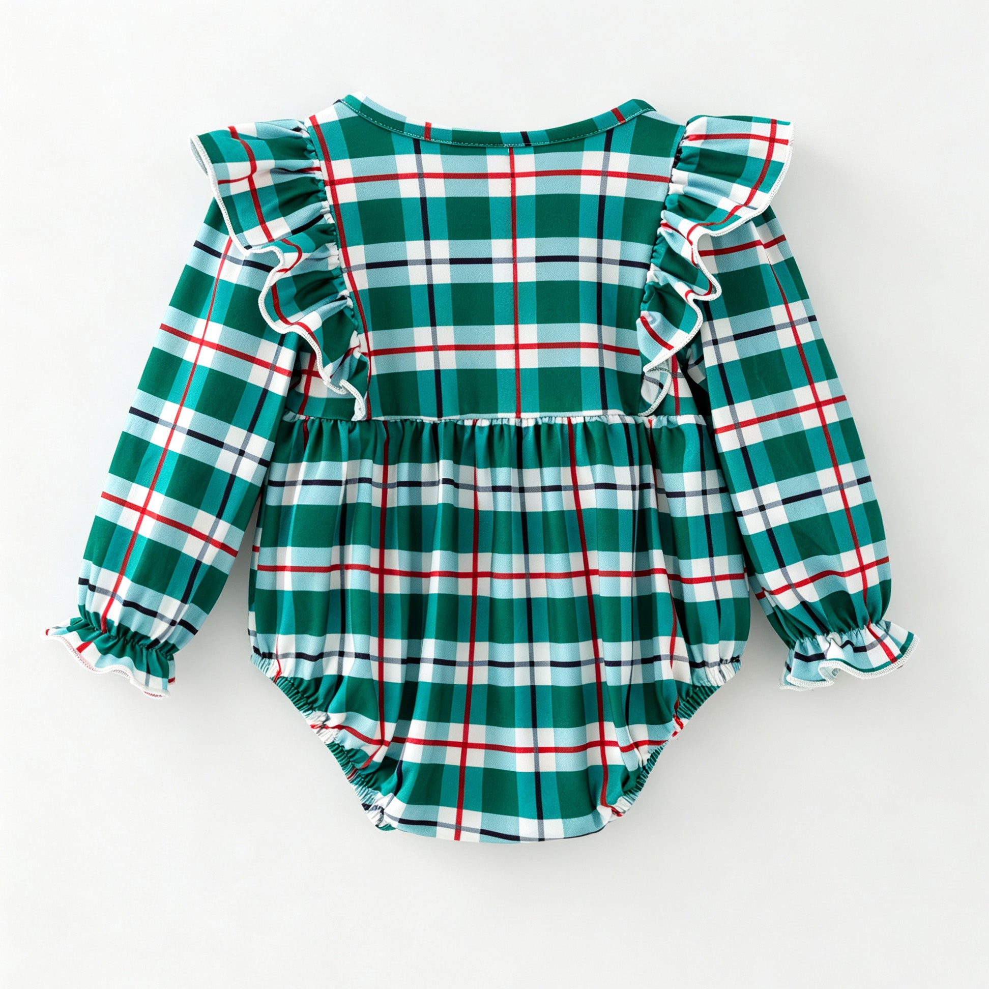 (In Stock)Toddler Girls Christmas Embroidery Smocked Romper