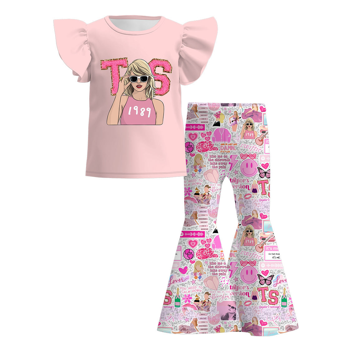 (Pre Order)Girls TS Pink Pants Set