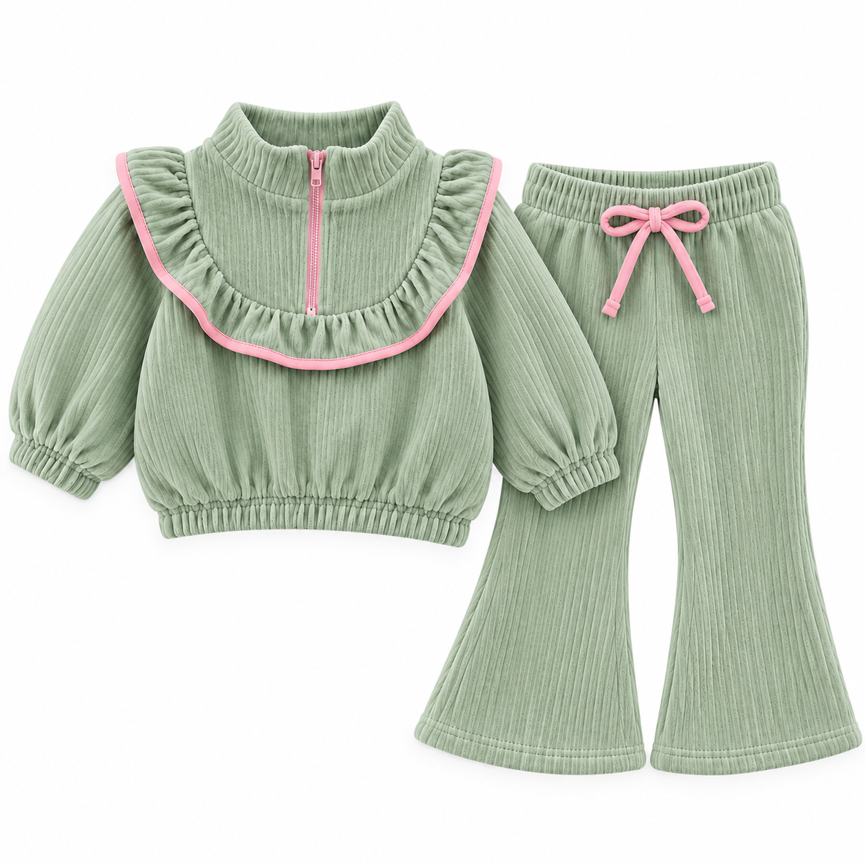 (Pre Order 2 Weeks)Girls Fall Corduroy Ruffle Outfit Set