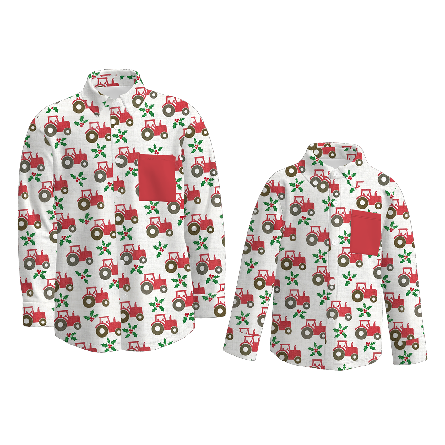 (Pre Order)Family Christmas Print Four-way Stretch Shirt
