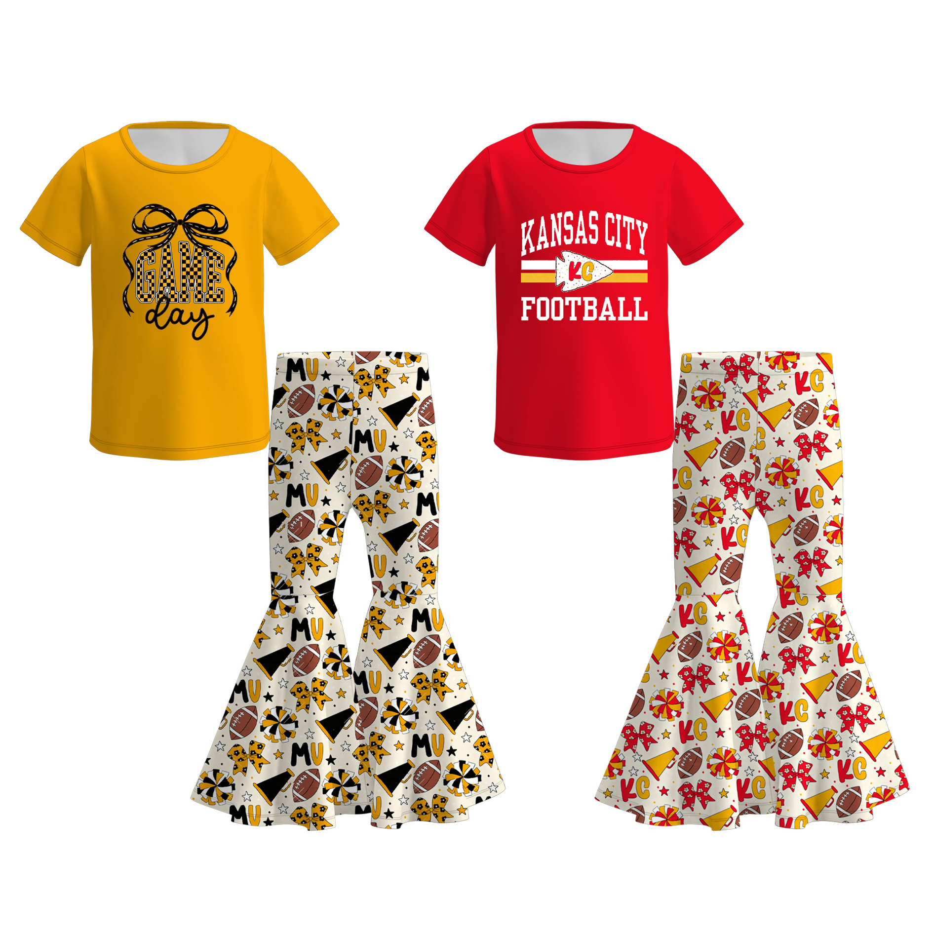 (Pre Order)Girls Spring&Summer Football Print Outfit Set