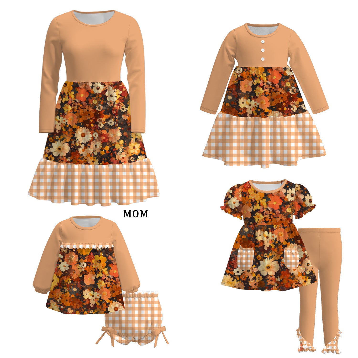 (Pre Order)Family Fall Floral Print Dress&Set