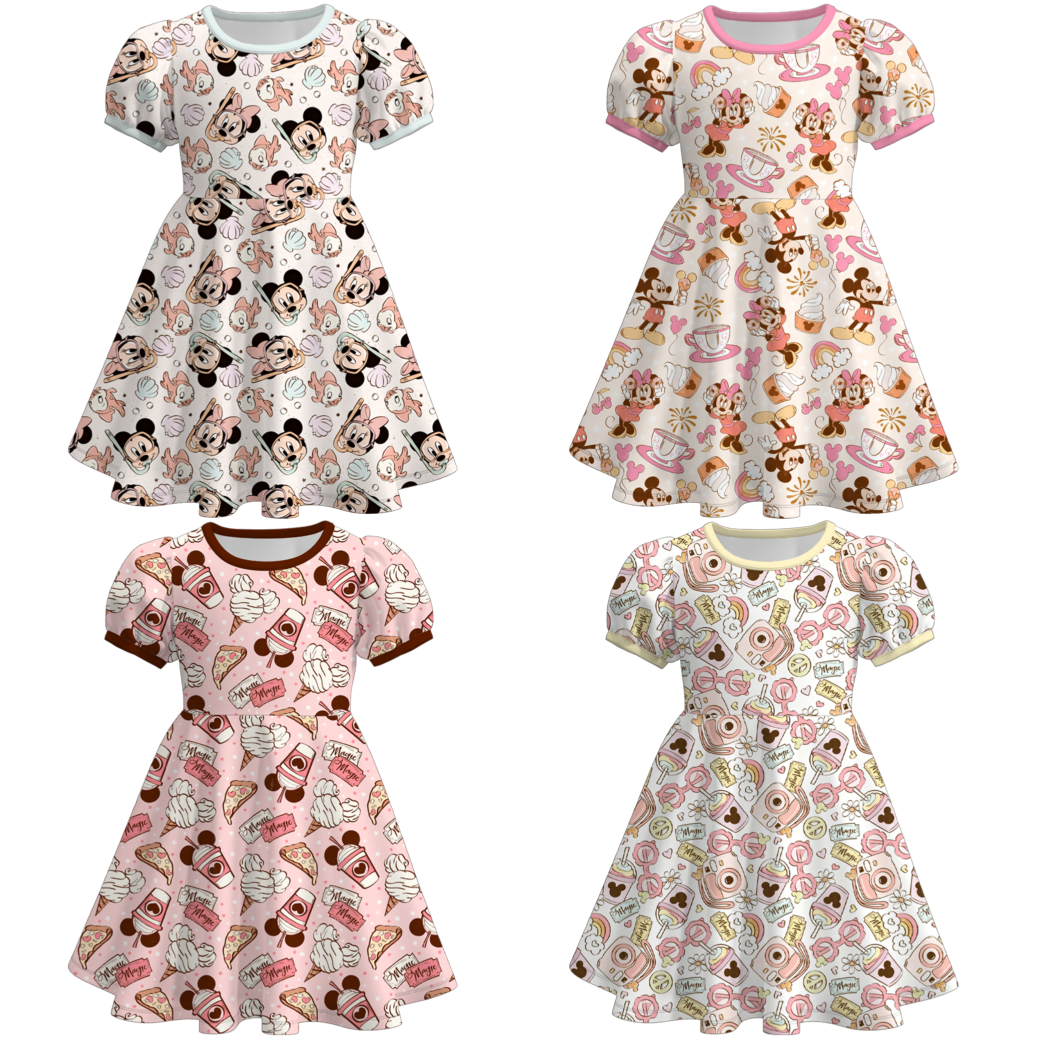 (Pre Order)Girls Spring&Summer Cartoon Print Dress
