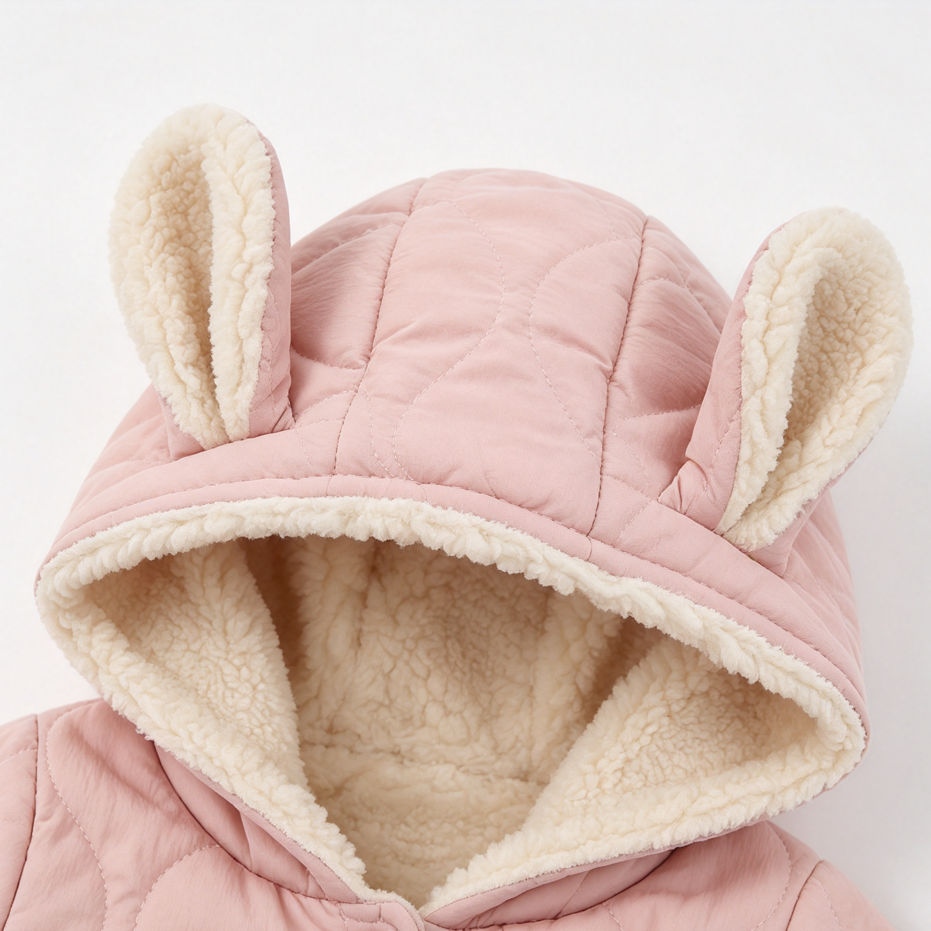 (Pre Order 2 Weeks)Girls Pink Bunny Ear Hooded Jacket