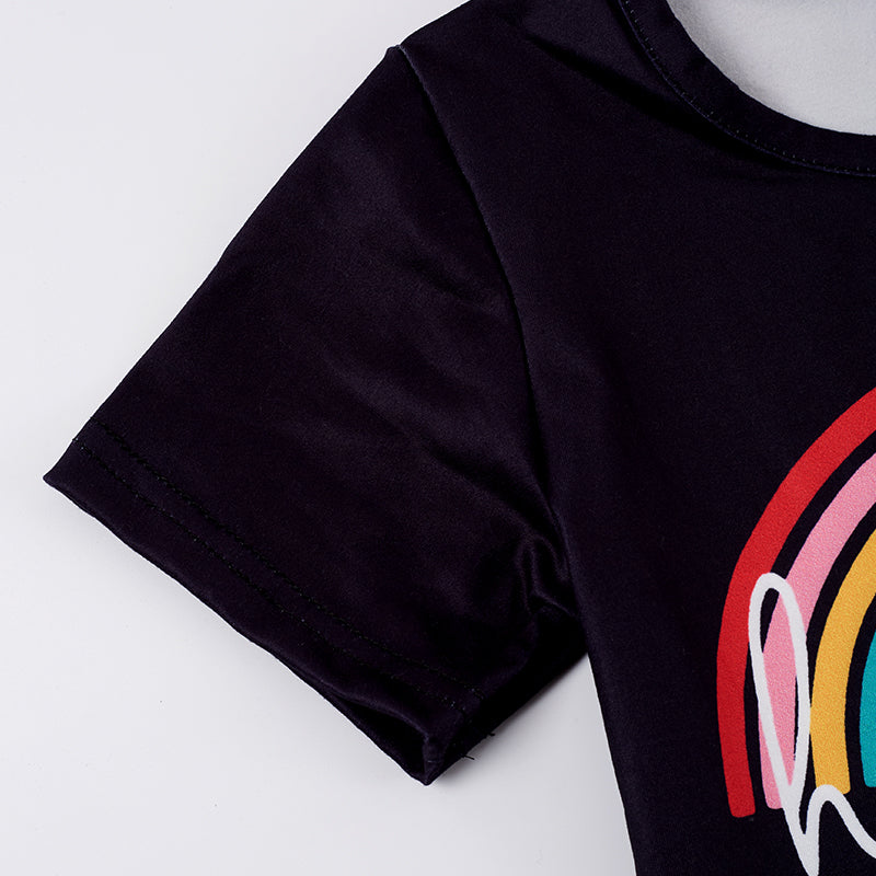 (In Stock E11-03-01)Girl's Kindergarten Rainbow T-shirt