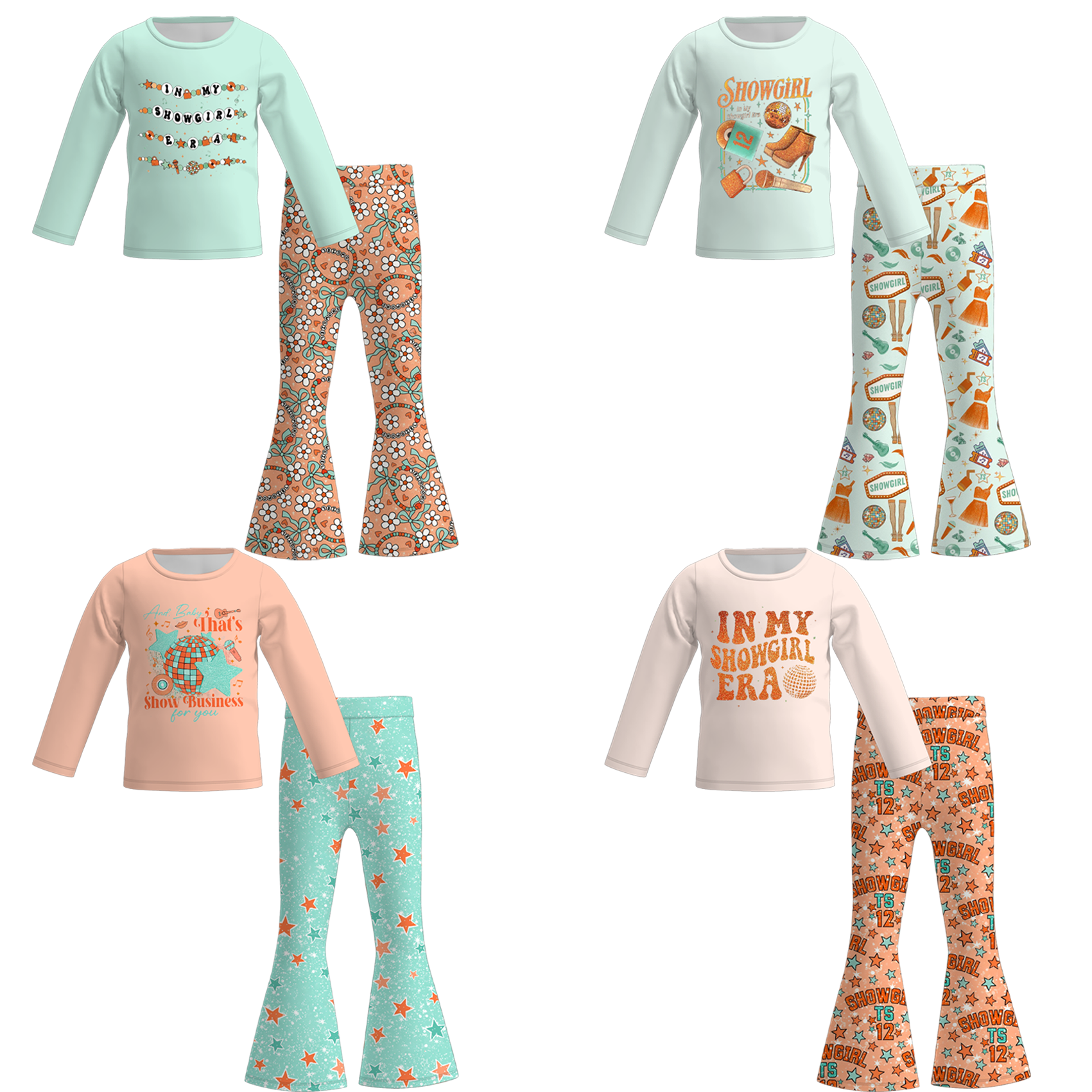 (Pre Order)Girls TS Print Outfit Set