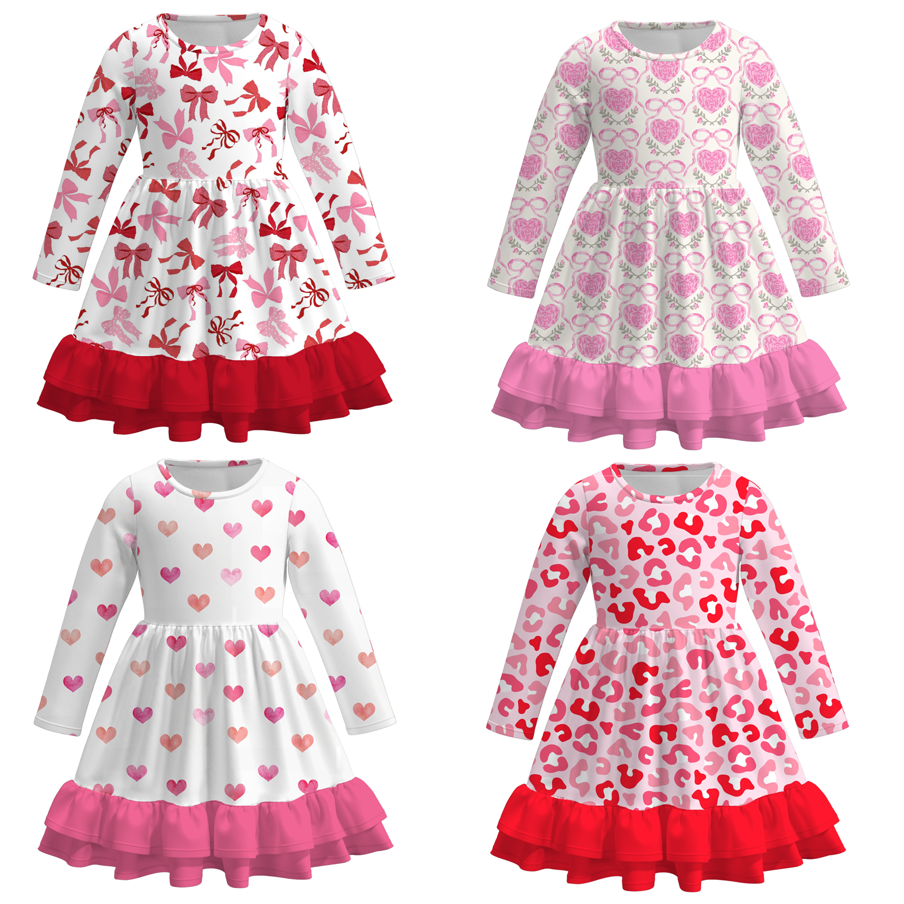 (Pre Order)Girls Valentine's Day Print Dress