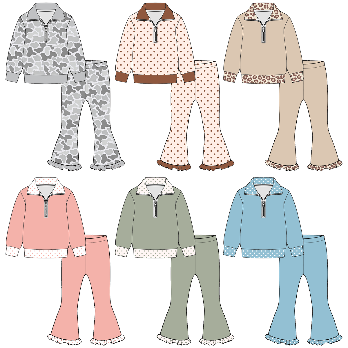 (Weekly Pre-Order)Girls Fall&Winter Zipper Outfit Set(Ends 10.6)