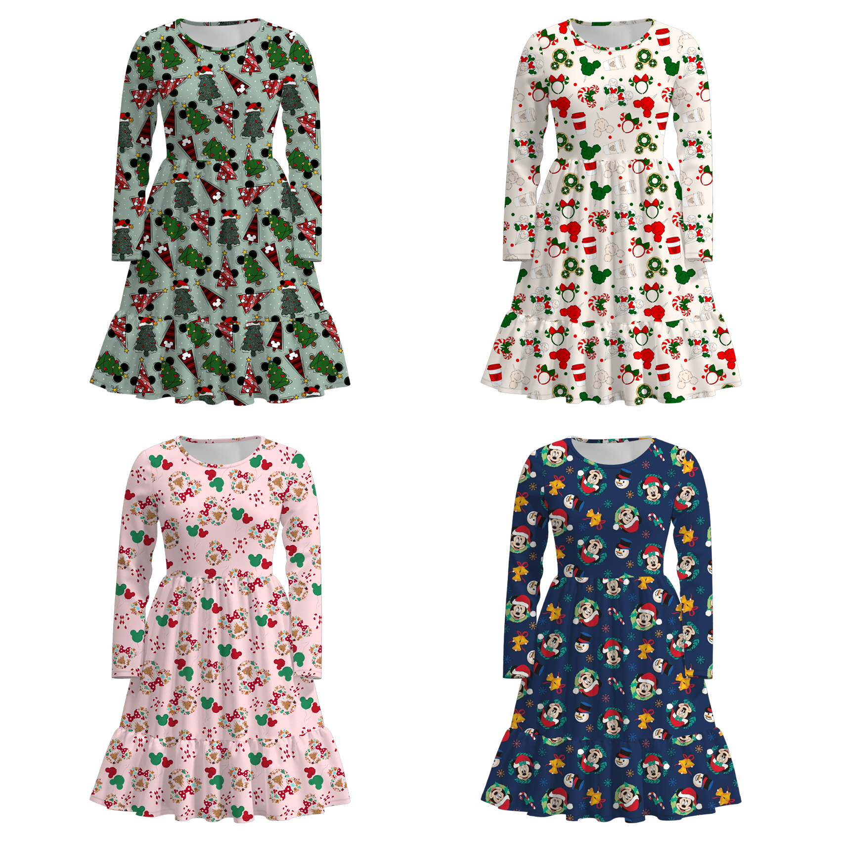 (Pre Order)Adults Christmas Cartoon Print Dress