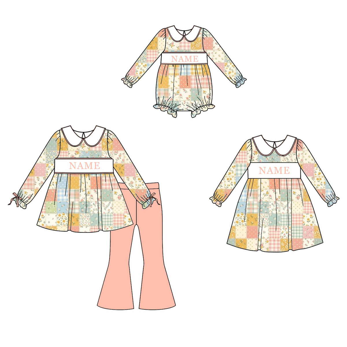 (Weekly Pre-Order)Sisters Spring&Summer Floral Embroidery Smocked Dress,Set&Romper(Ends 10.28)