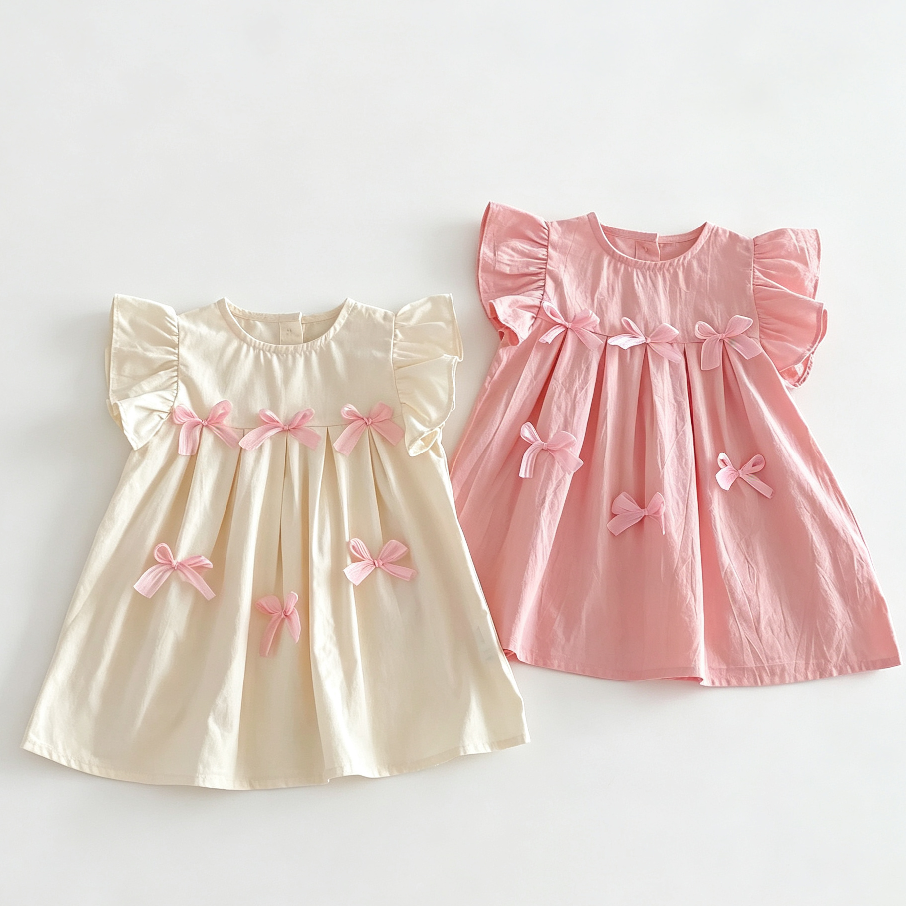 (Pre Order 2 Weeks)Girls Bow Flying Sleeves Dress