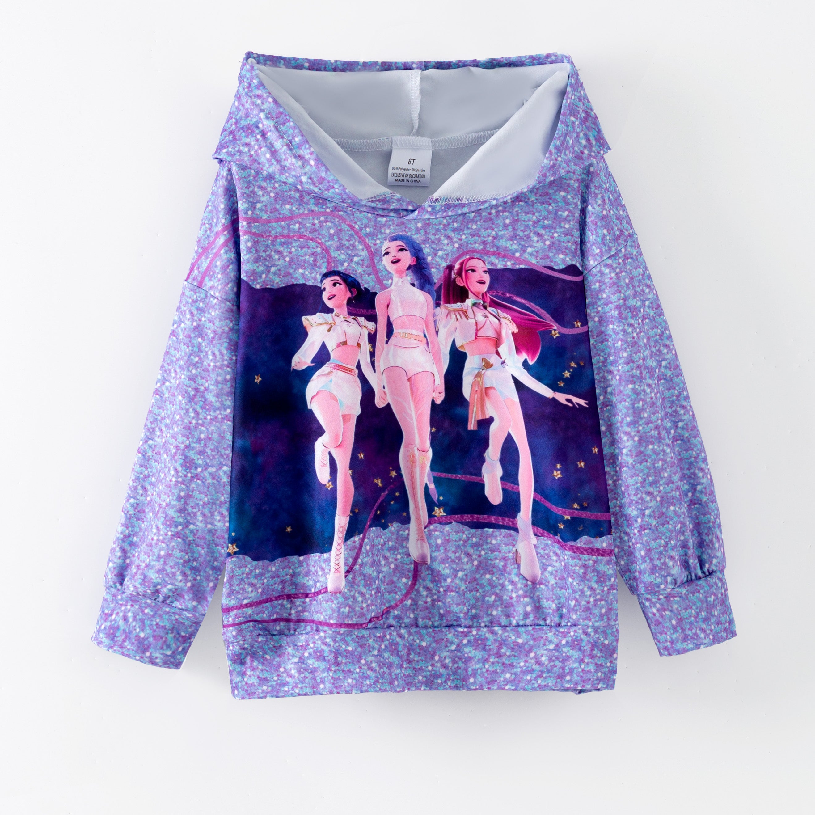 (Pre Order,Prepack Zone)Girls Movie Character Print Hoodie(Mix Size)