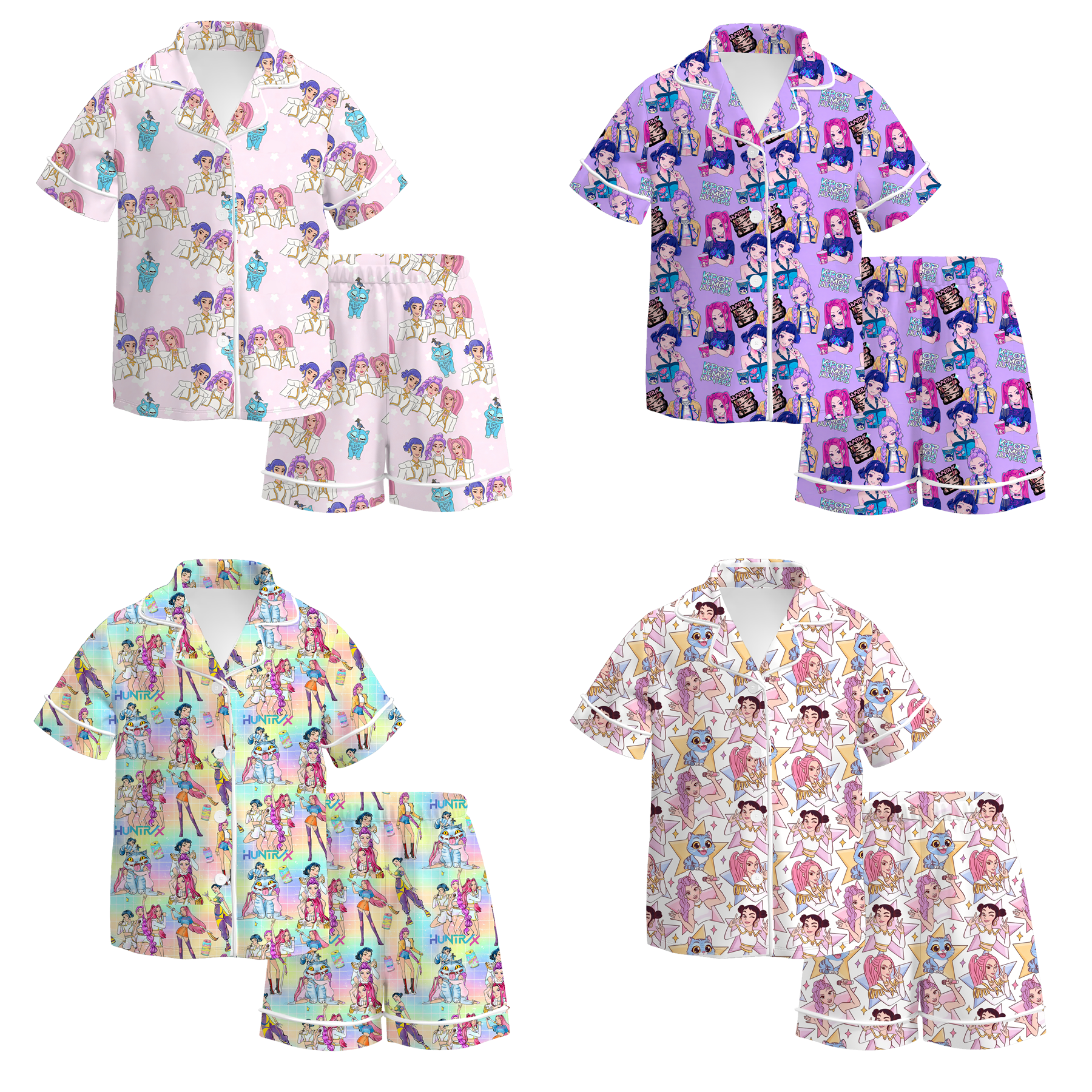 (Pre Order)Girls Spring&Summer Movie Character Print Pajamas