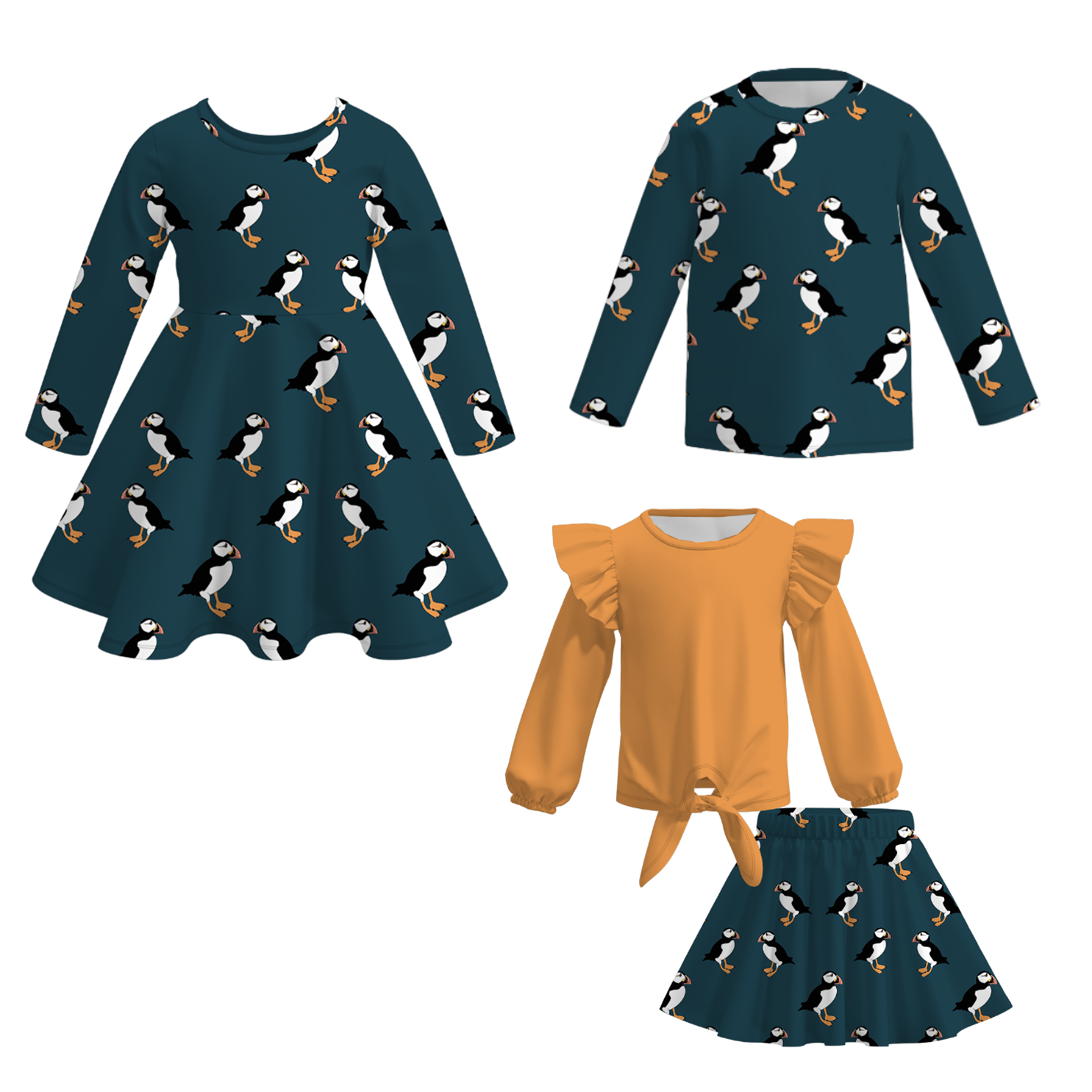 (Pre Order)Girls&Boys Easter Bunny Print Dress and Top