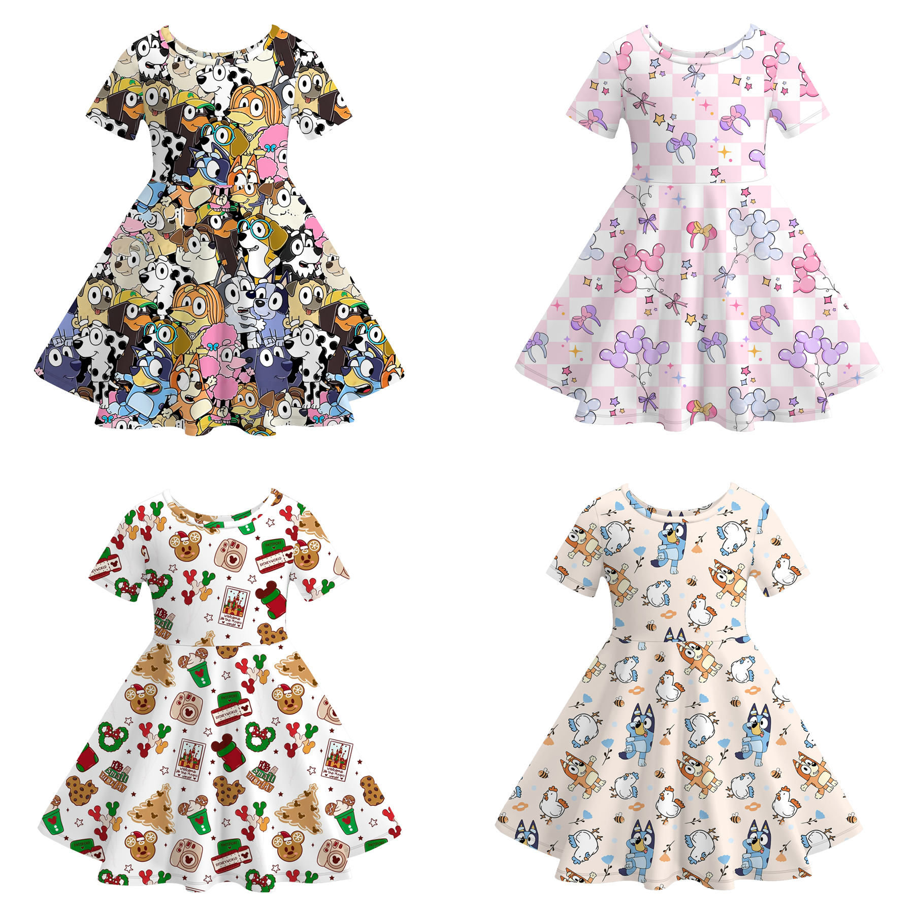 (Pre Order)Girls Halloween Cartoon Print Dress