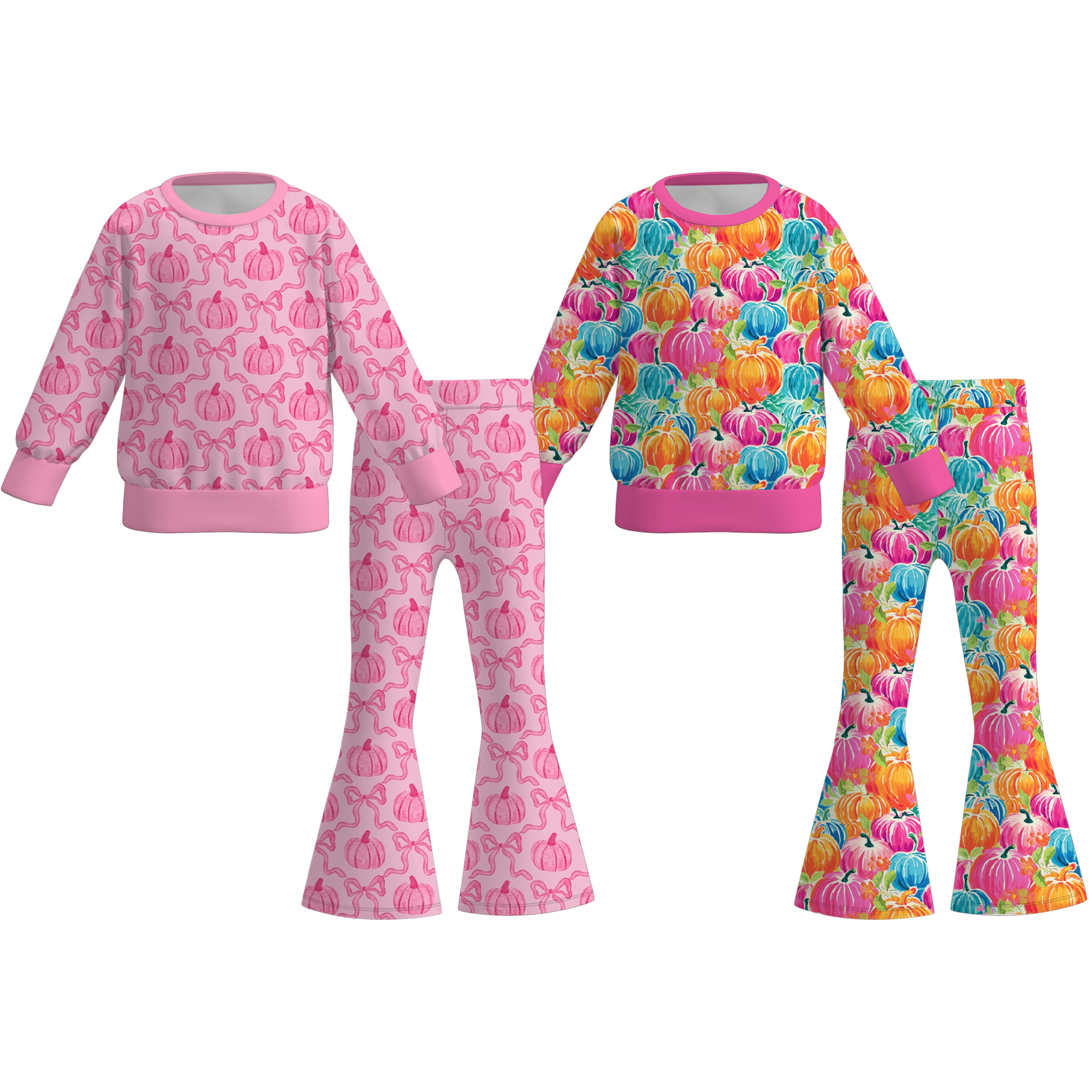 (Weekly Pre-Order)Girls Halloween Print Twill Sweatshirt Suit(Ends 8.16)