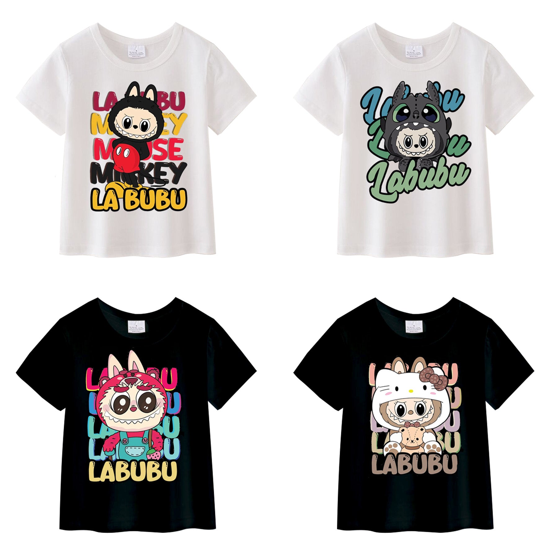 (Pre Order)Girls Spring and Summer Cartoon Print Cotton Top