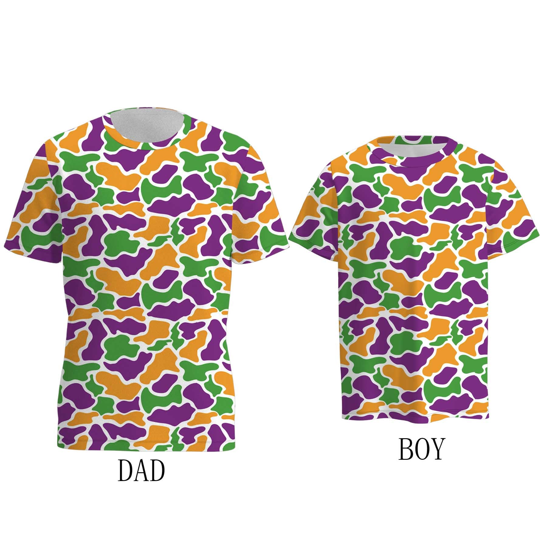 (Pre Order)Family Mardi Gras Camouflage Print Top