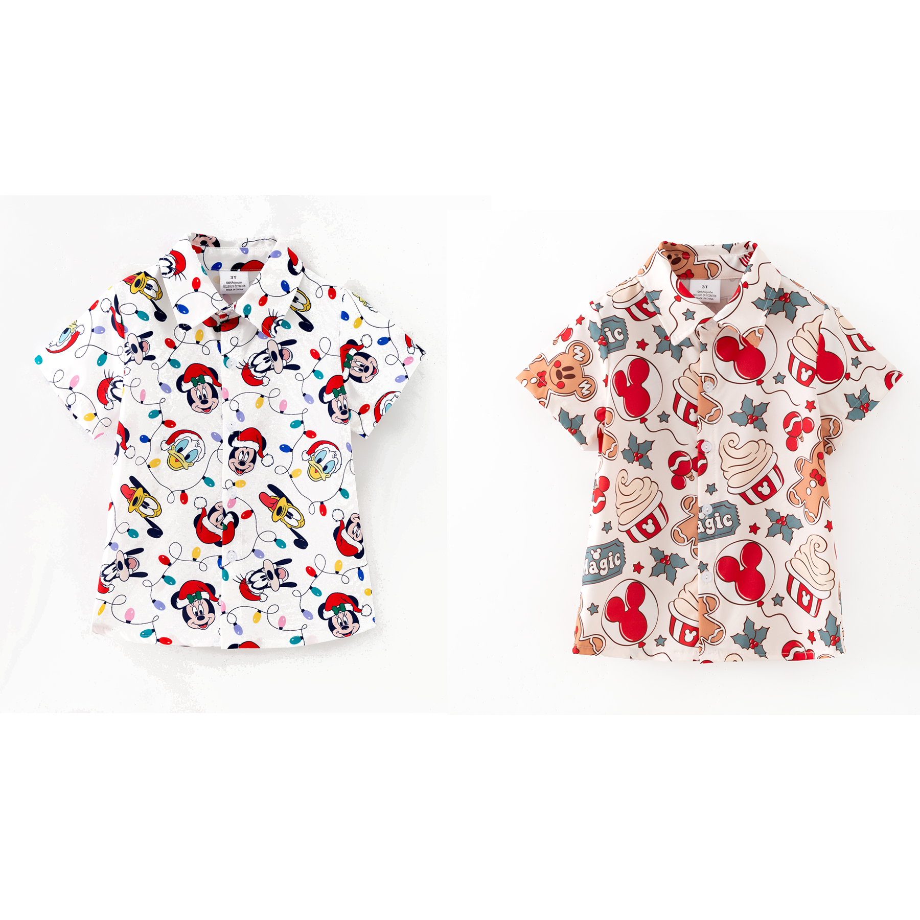 (Pre Order,Prepack Zone)Boys Christmas Print Shirt(Mix Size)