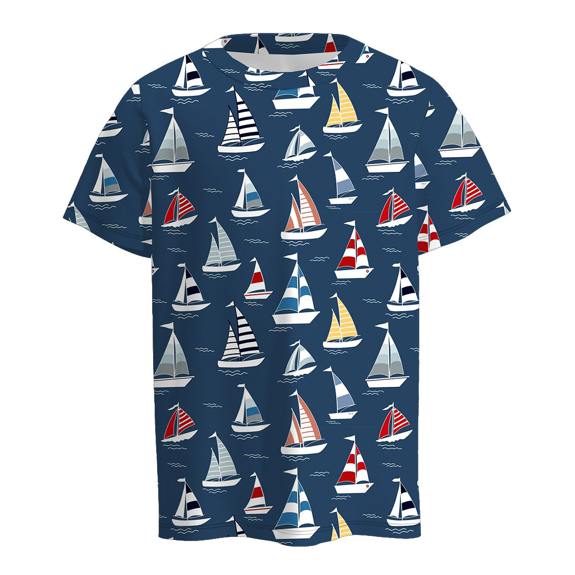 (Pre Order)Boy's Navy Sailboat Print Top