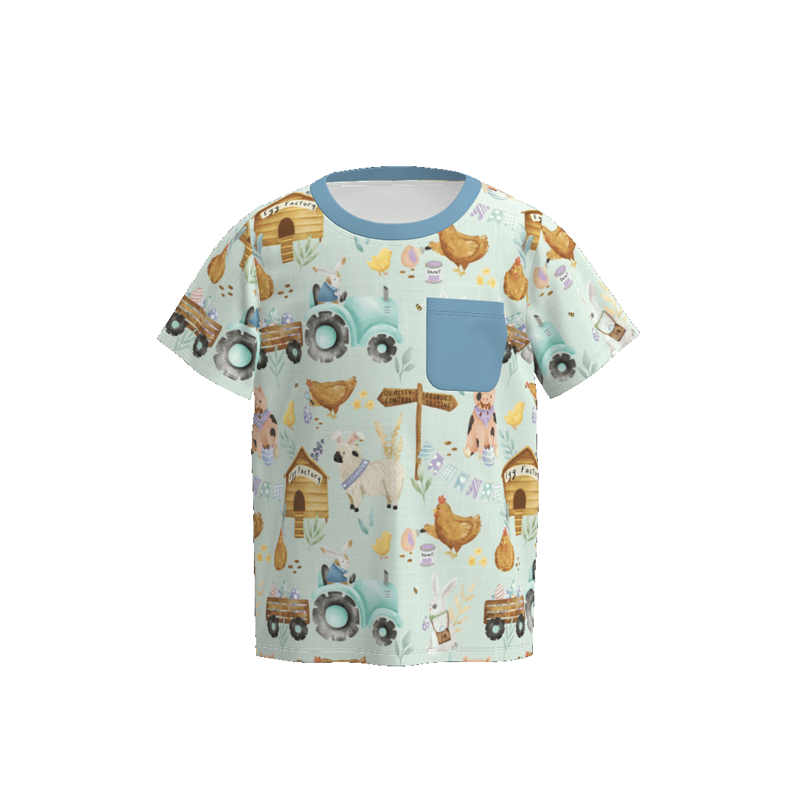 (Pre Order)Boys Easter Bunny&Farm Print Top