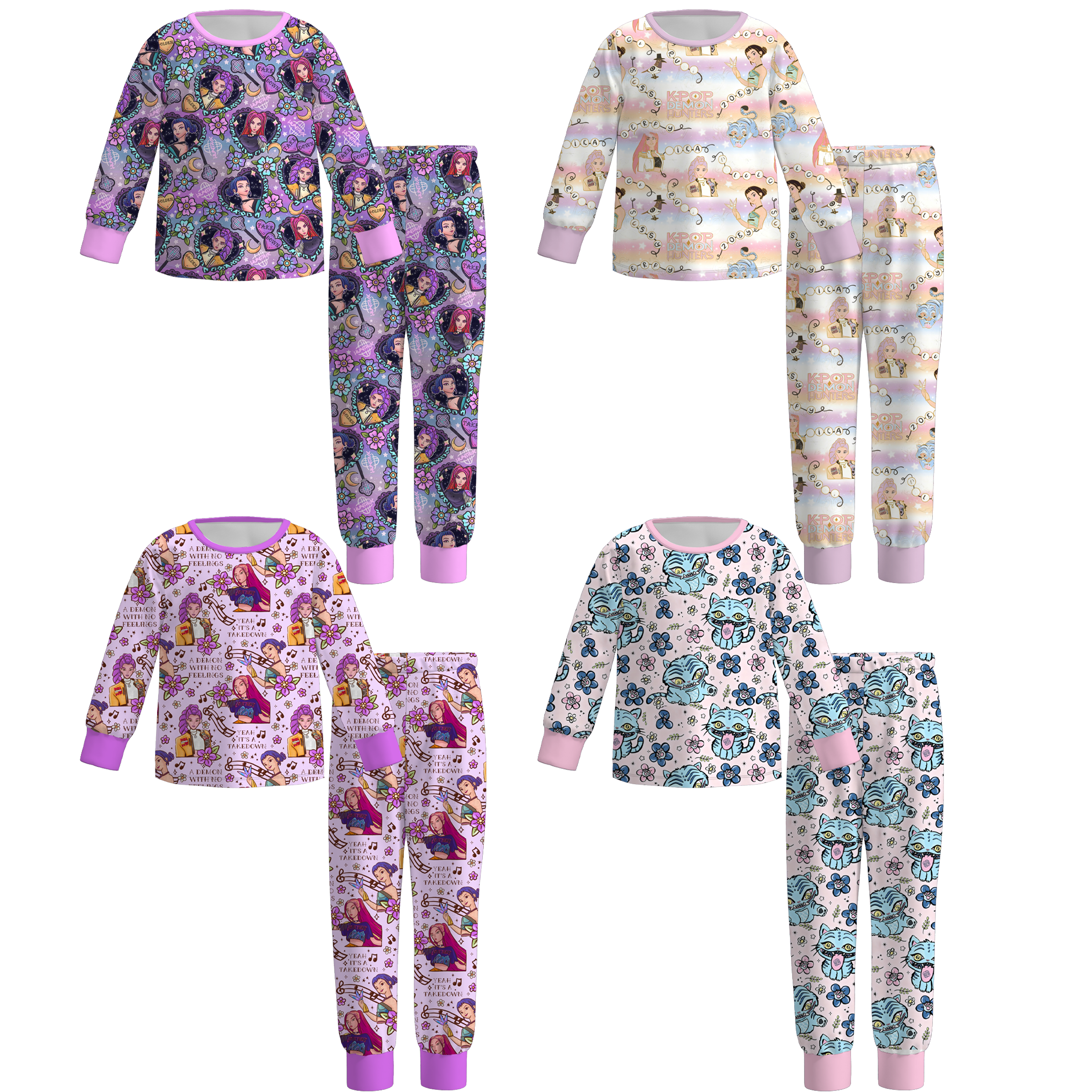 (Pre Order)Girls Movie Character Print Pajamas