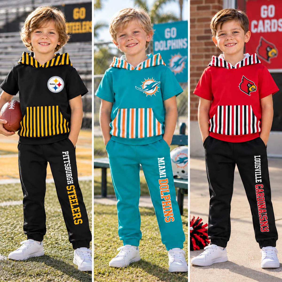 (Weekly Pre-Order)Unisex Football Print Hoodie Set(Ends 9.20)