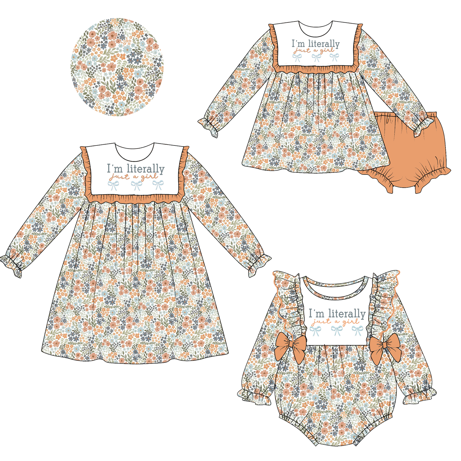 (Weekly Pre-Order)Sisters Fall Embroidery Dress,Set&Romper(Ends Wednesday)