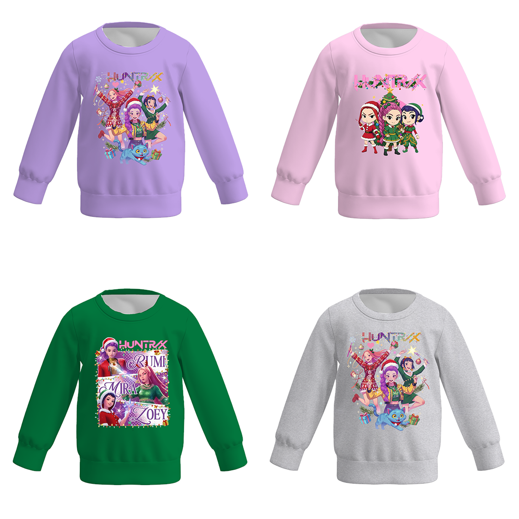 (Pre Order)Girls Christmas Movie Character Print Sweatshirt