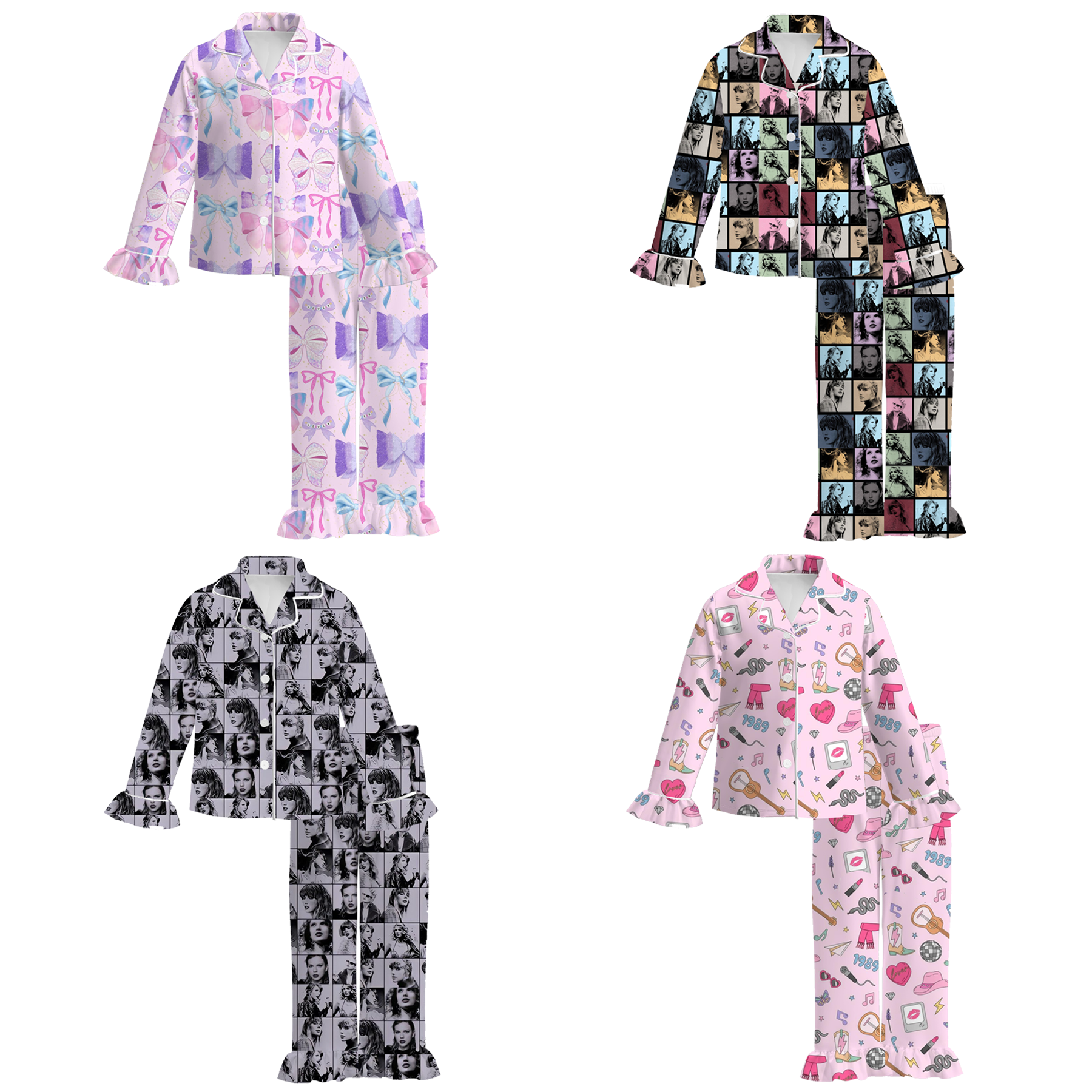 (Pre Order)Girls TS Print Pajamas