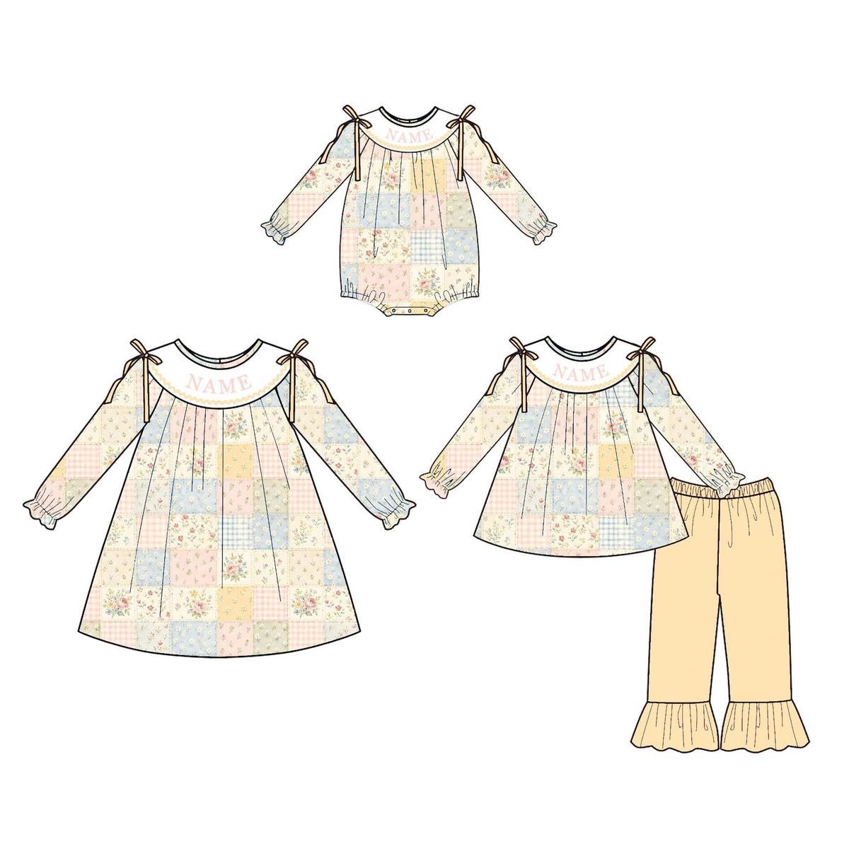 (Weekly Pre-Order)Sisters Spring&Summer DADDYS GIRL Embroidery Smocked Dress,Set&Romper(Ends 10.28)