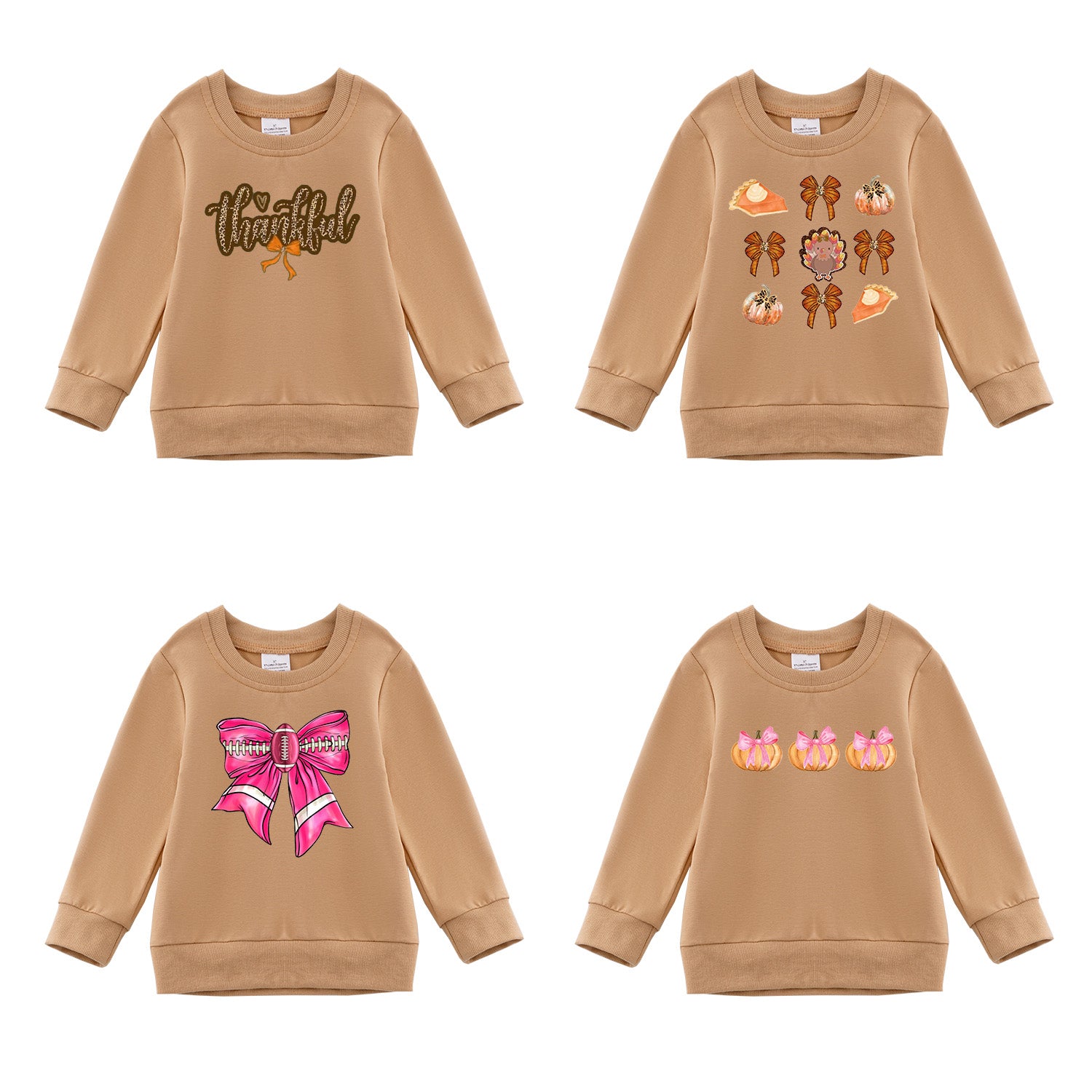 (Pre Order)Girls Thanksgiving Print Sweatshirt