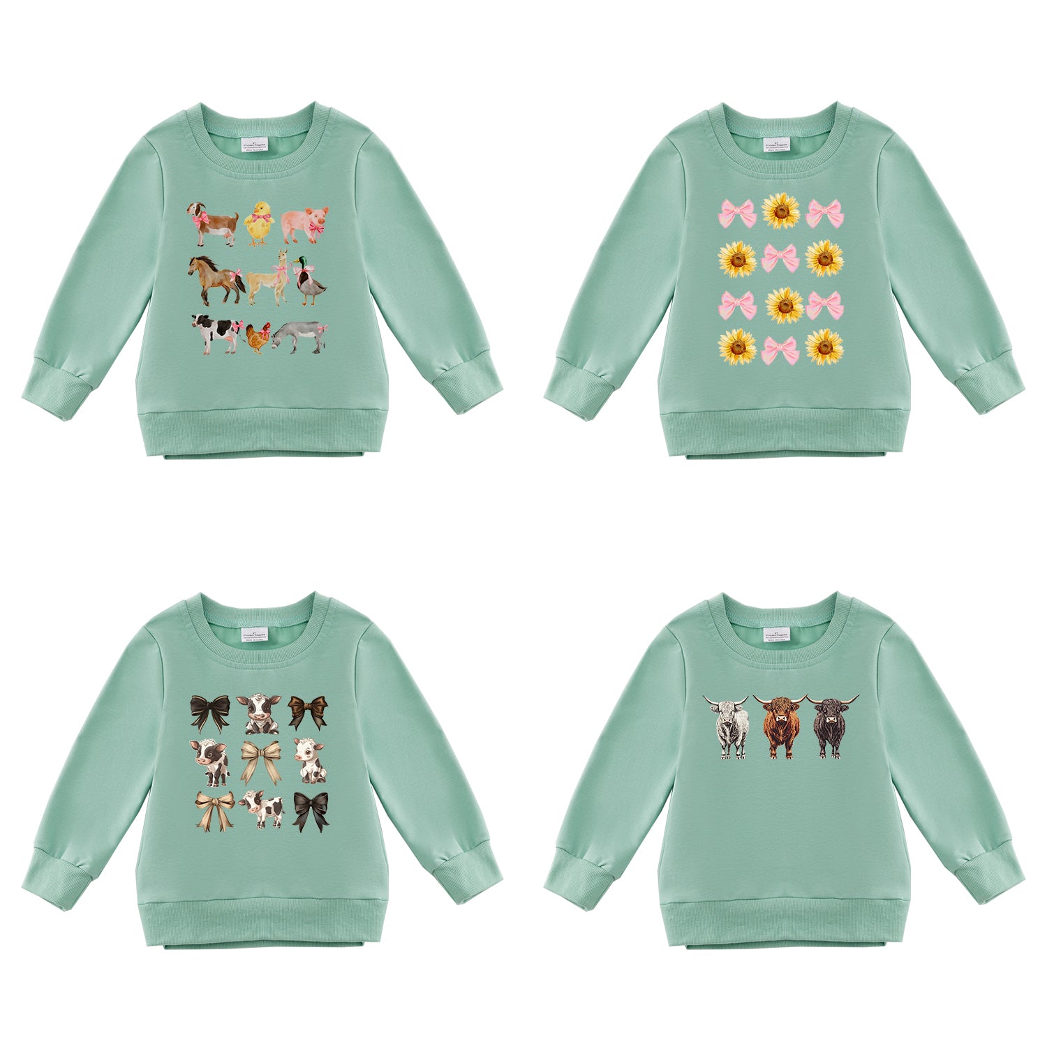 (Pre Order)Girls Fall Farm Print Sweatshirt