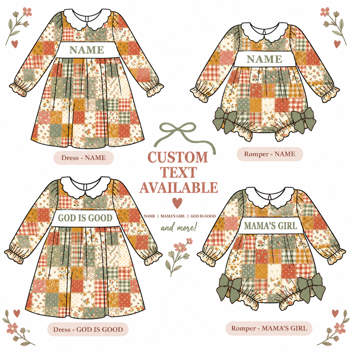 (Weekly Pre-Order)Sisters Christmas Embroidery Smocked Dress,Set&Romper(Ends 10.6)