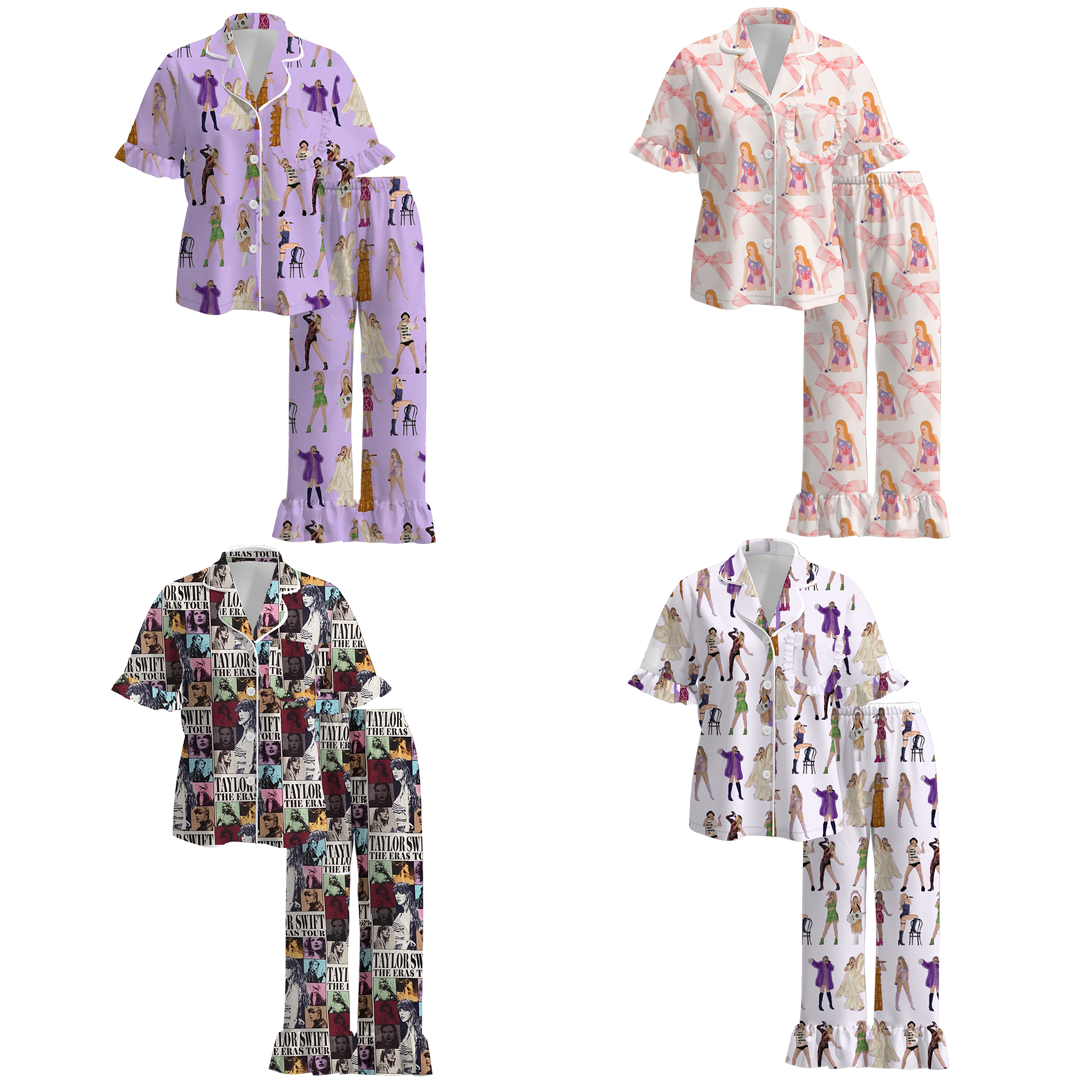 (Pre Order)Adults Spring and Summer TS Print Pajamas
