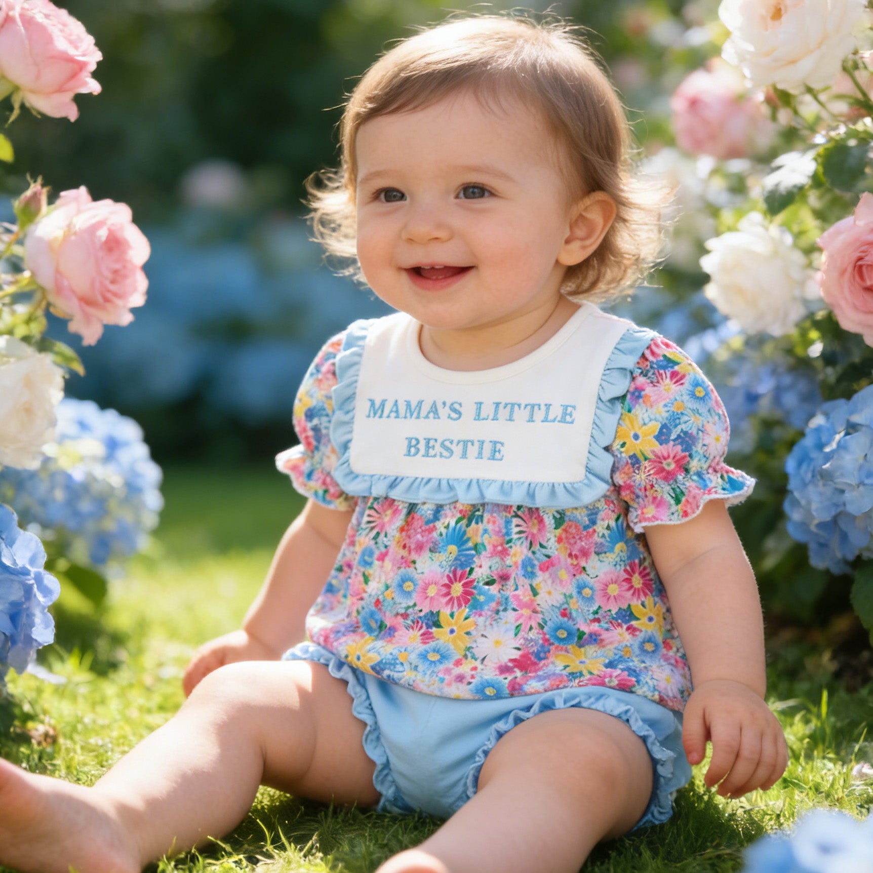 (In Stock)Siblings Mother's Day Embroidery Smocked Dress,Set&Romper