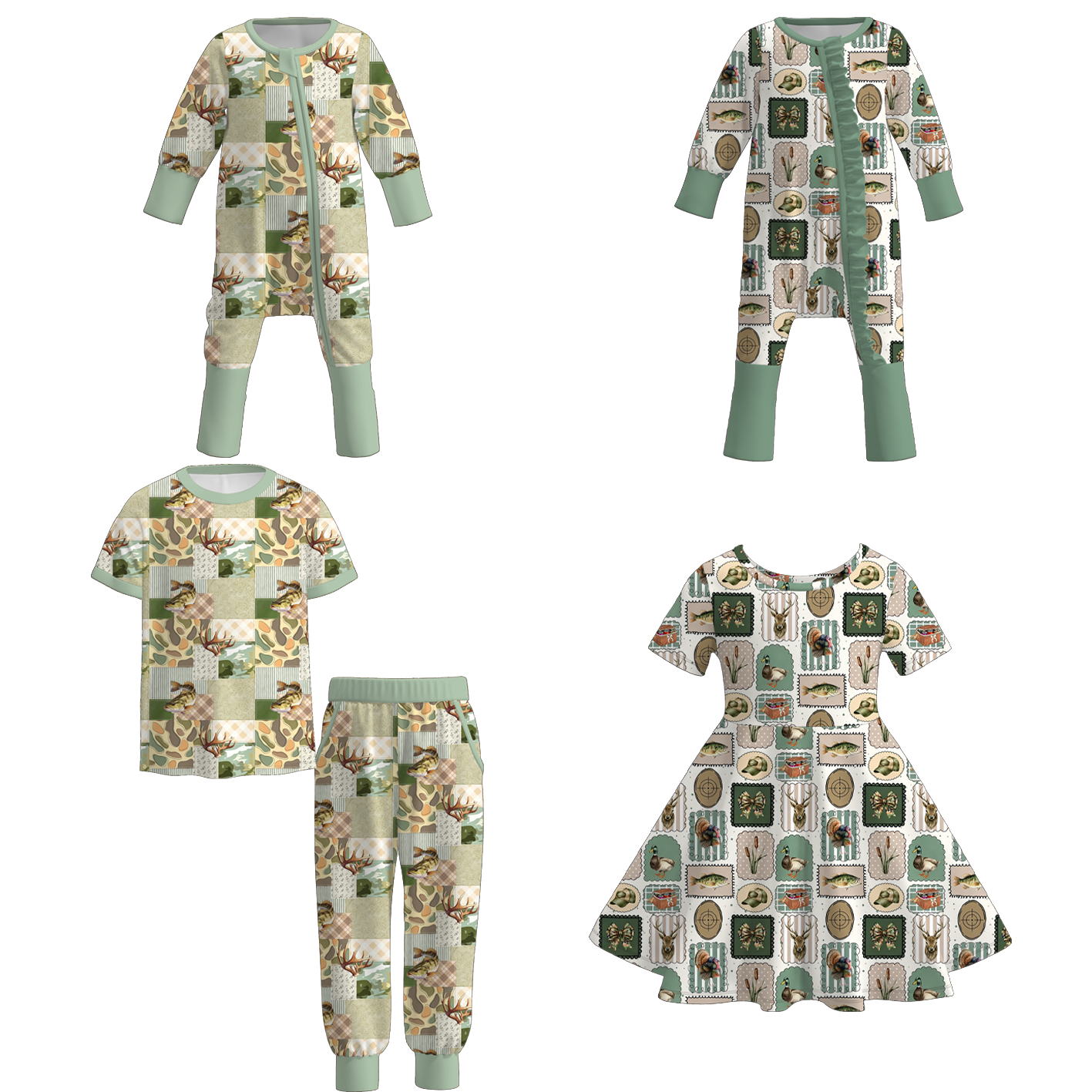 (Pre Order+Prepack Zone)Siblings Fall Print Dress,Set&Romper