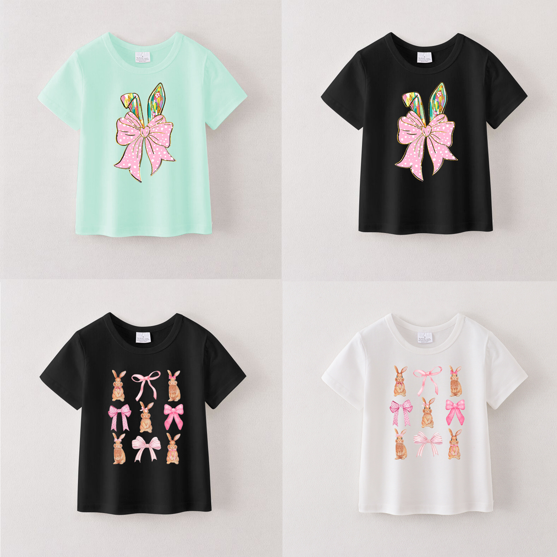 (Pre Order)Girls Easter Bunny Print T-shirt