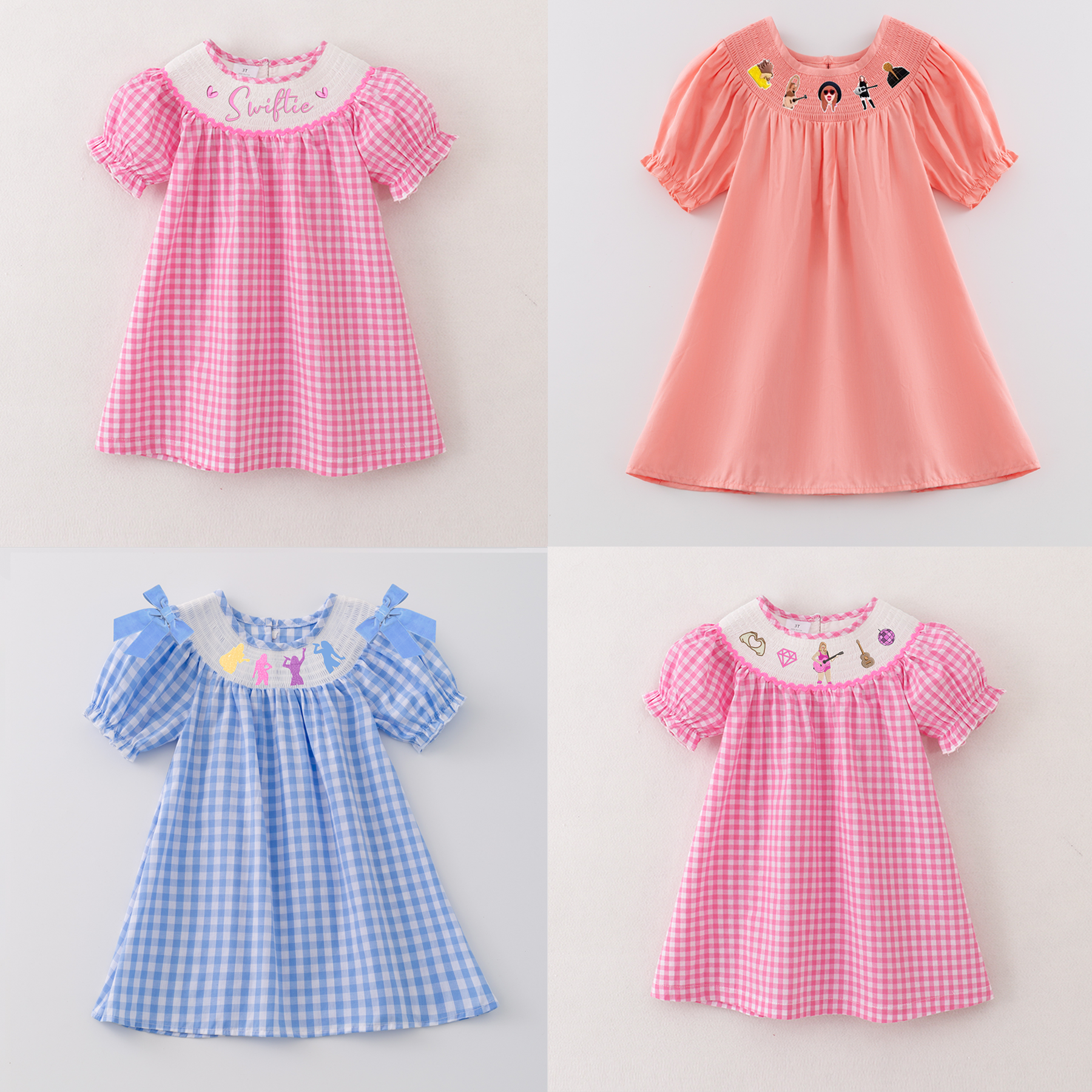 (Pre Order)Girls Spring TS Embroidery Smocked Dress