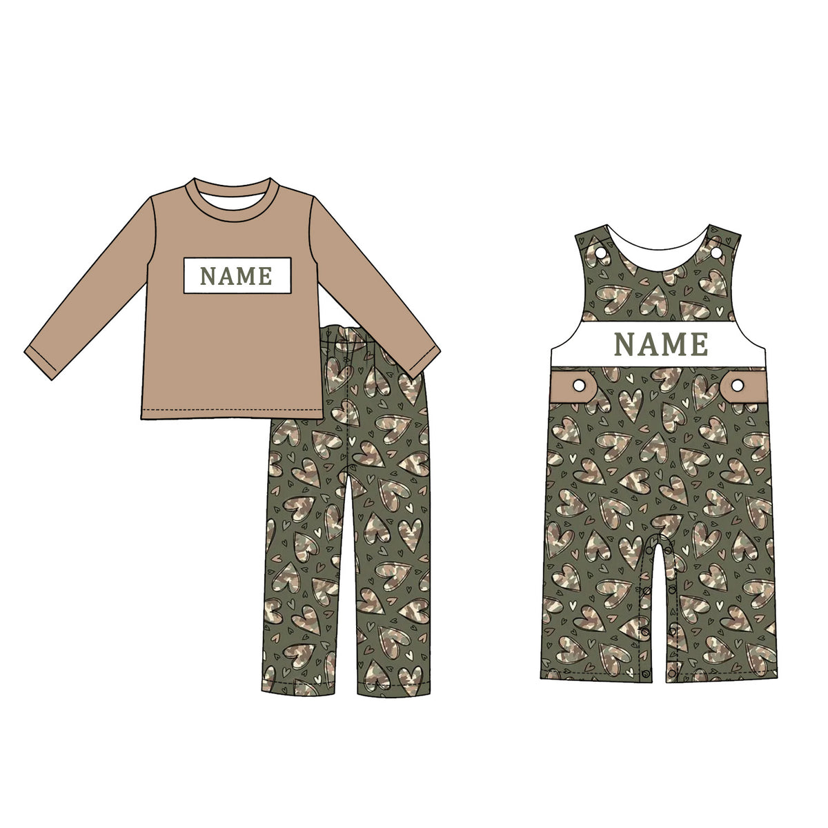 (Pre Order)Brothers Valentine's Day Embroidery Smocked Set&Romper