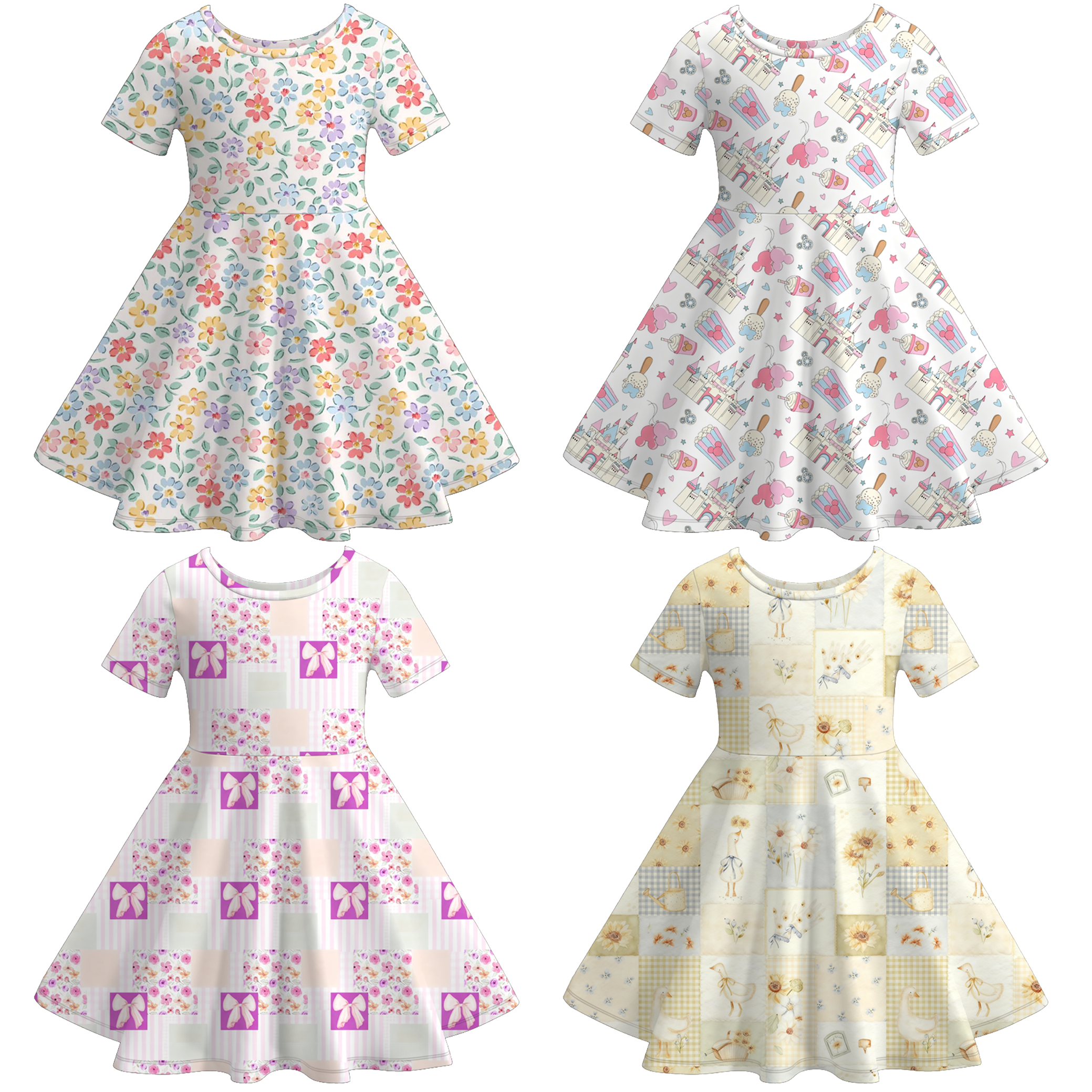 (Pre Order)Girls Spring&Summer Floral Print Dress