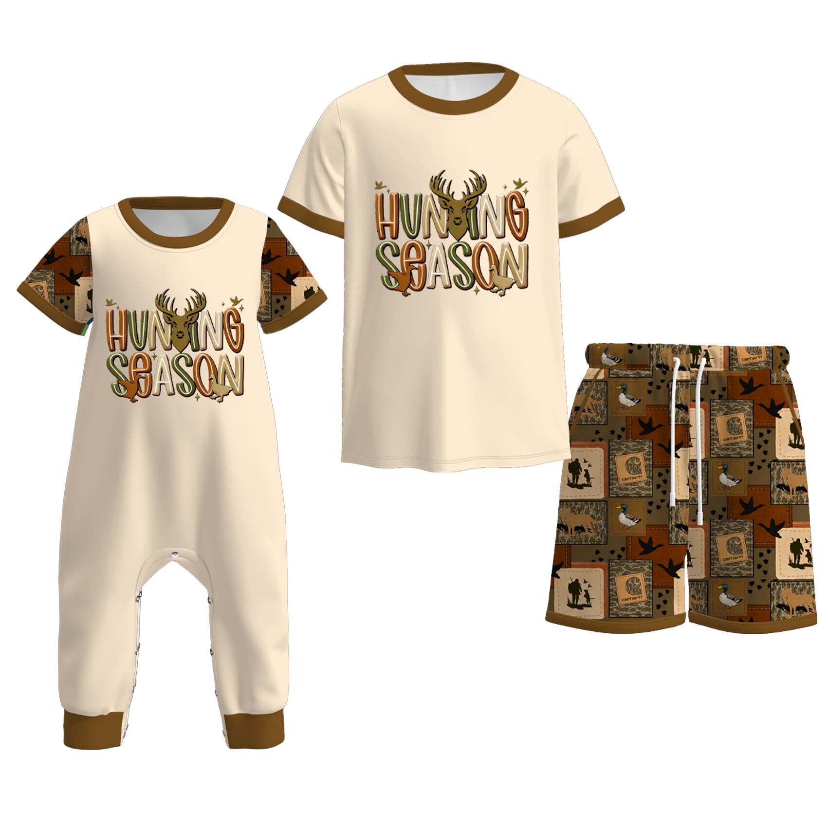 (Pre Order)Brothers Spring and Summer Print Set&Romper