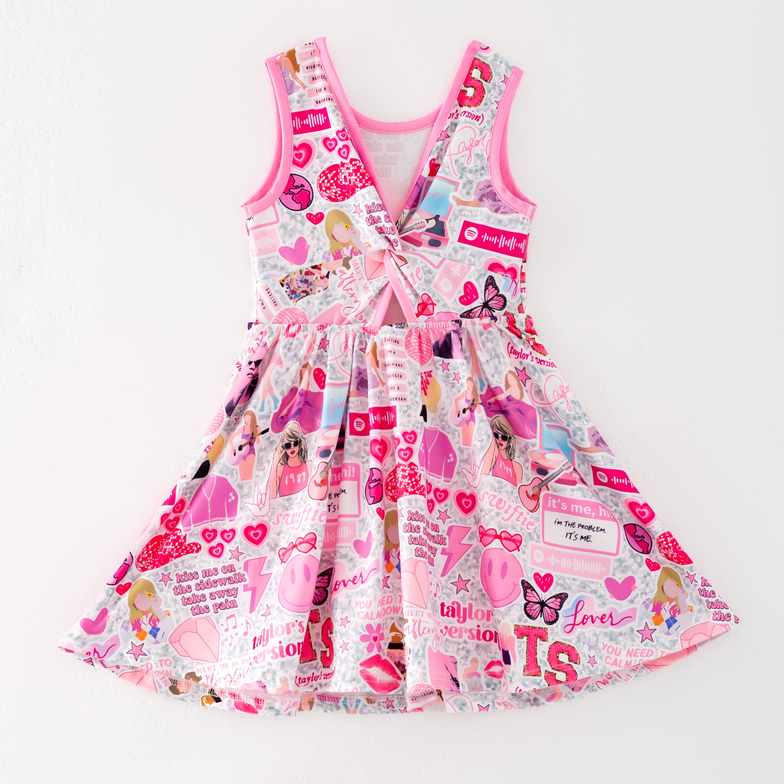(Pre Order)Mommy and Me Summer TS Print Skort Dress&Jumpsuit