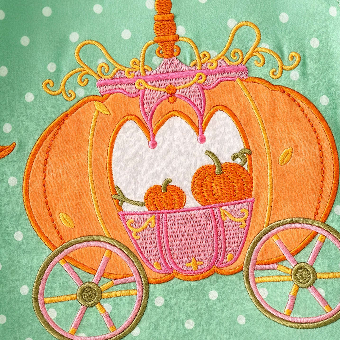 (In Stock)Girls Pumpkin Applique Outfit Set