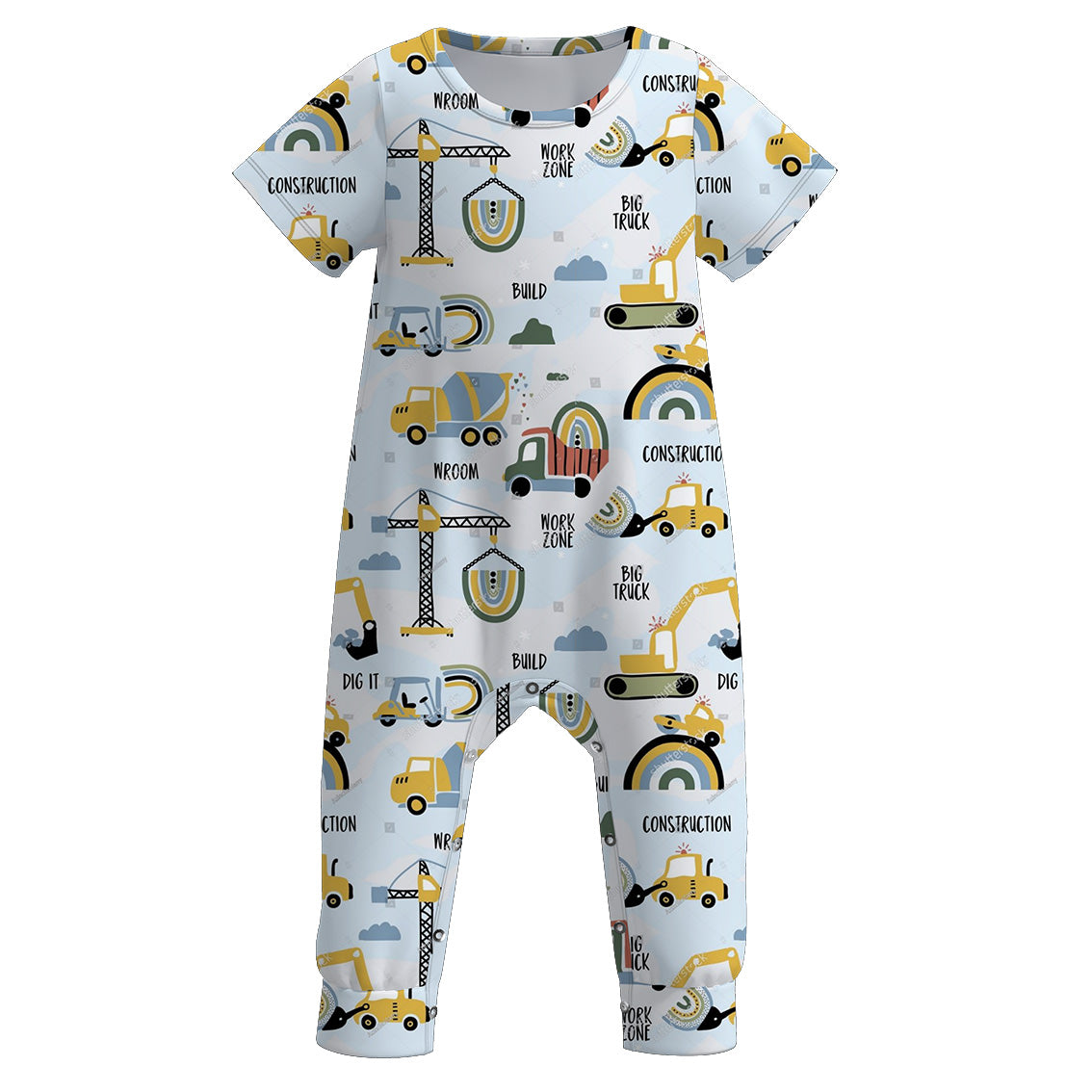(Pre Order)Boy's Digger Truck Rainbow Print Romper