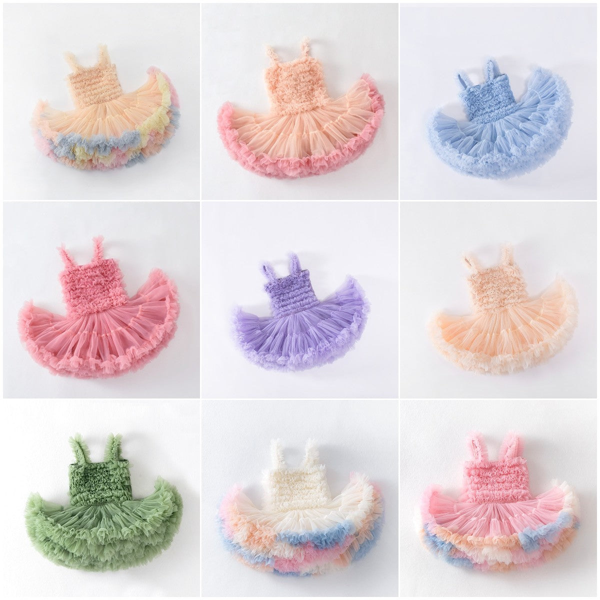 (Pre Order)Summer Girls' Tutu Dress Princess Mesh Smocked Sundress