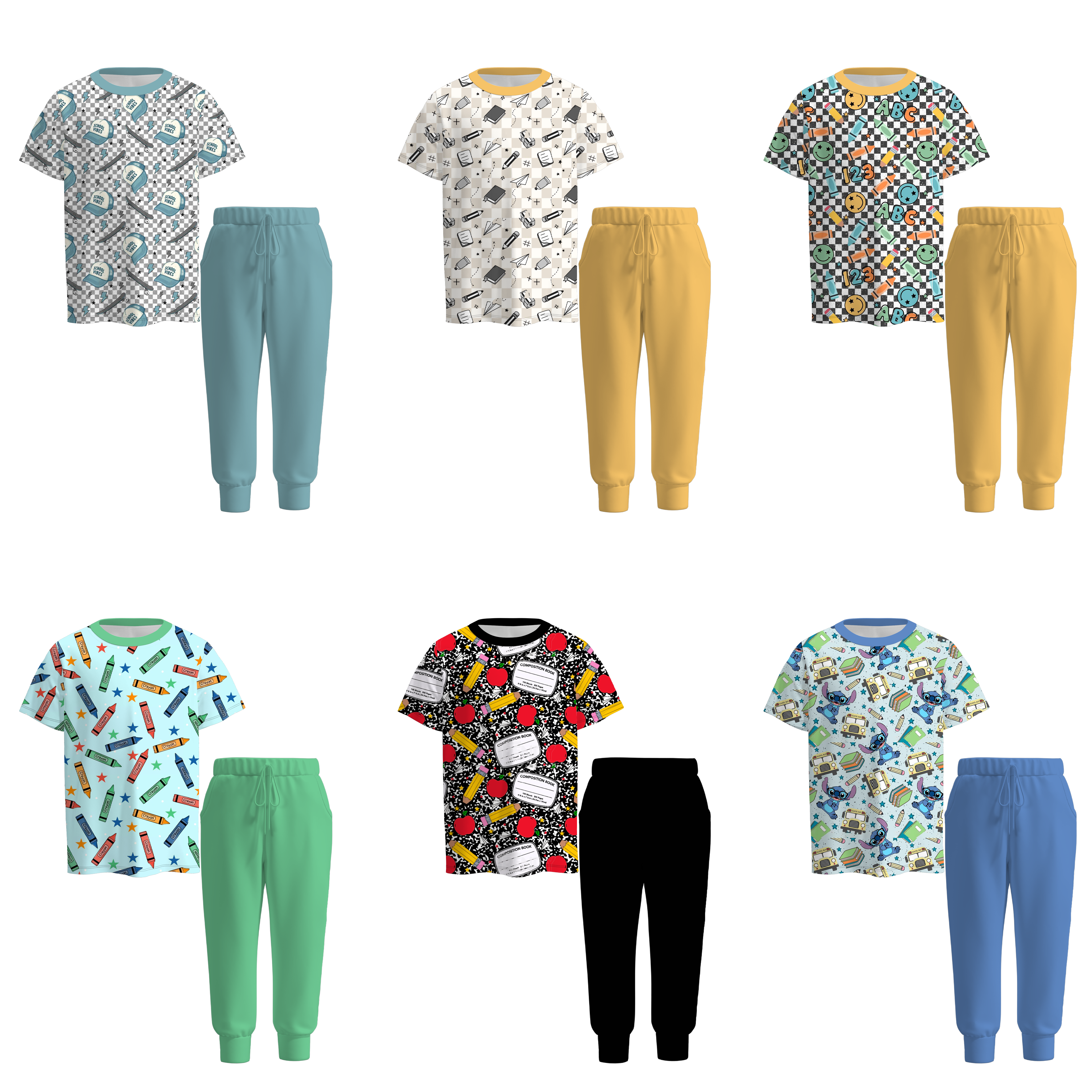(Pre Order)Boys Summer Back To School Print Outfit Set
