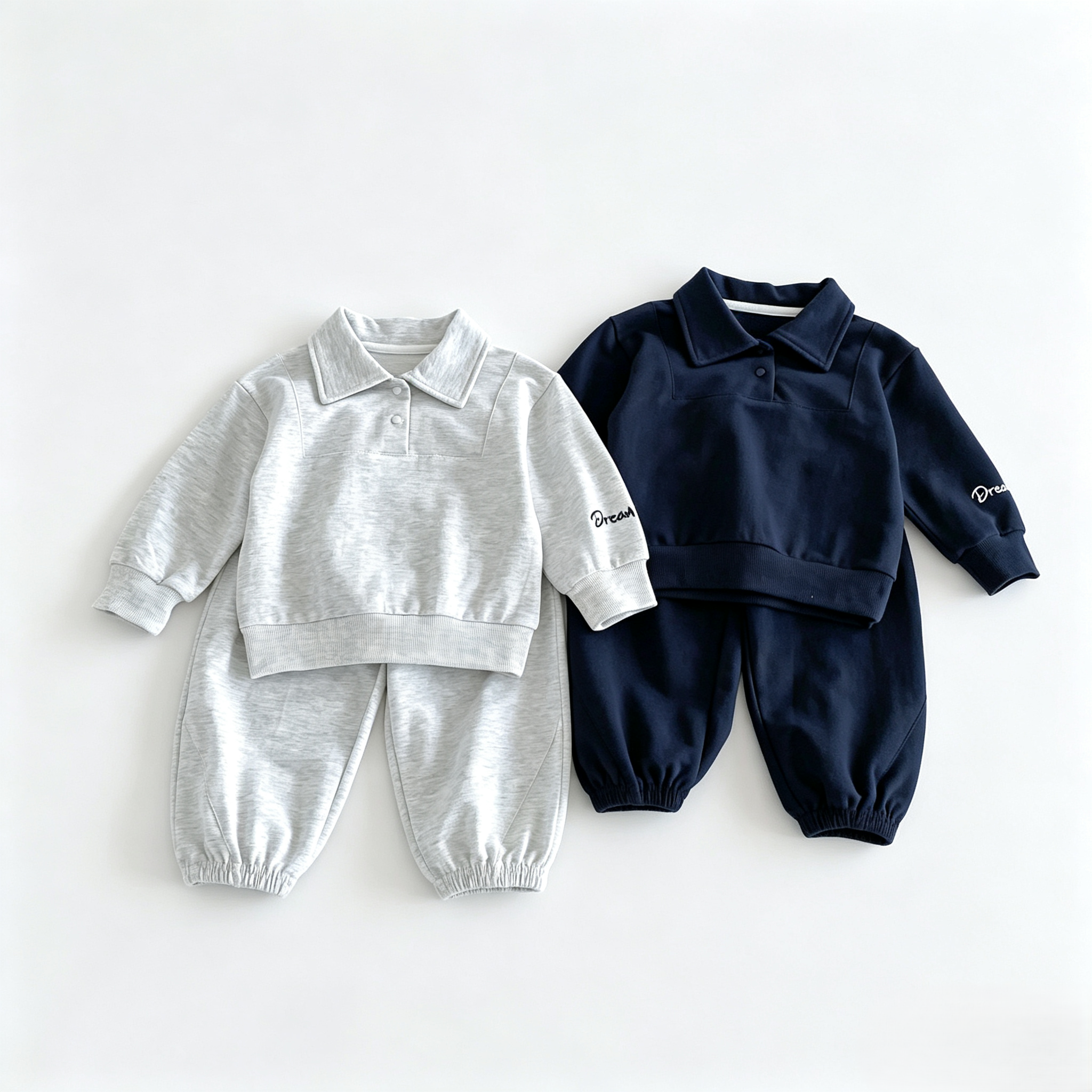 (Pre Order 2 Weeks)Boys Fall Solid Color Dream Embroidery Outfit Set