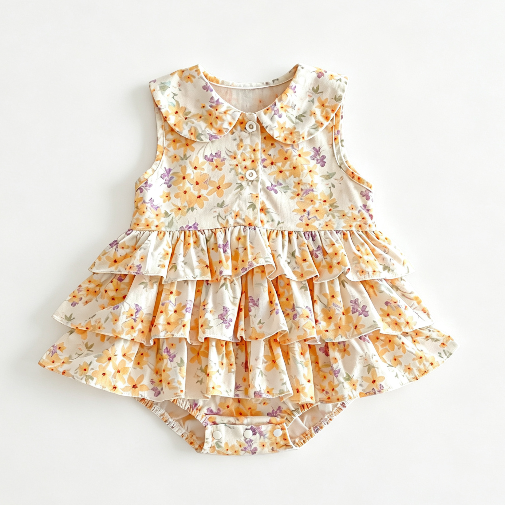 (Pre Order 2 Weeks)Toddler Girls Floral Print Ruffle Romper