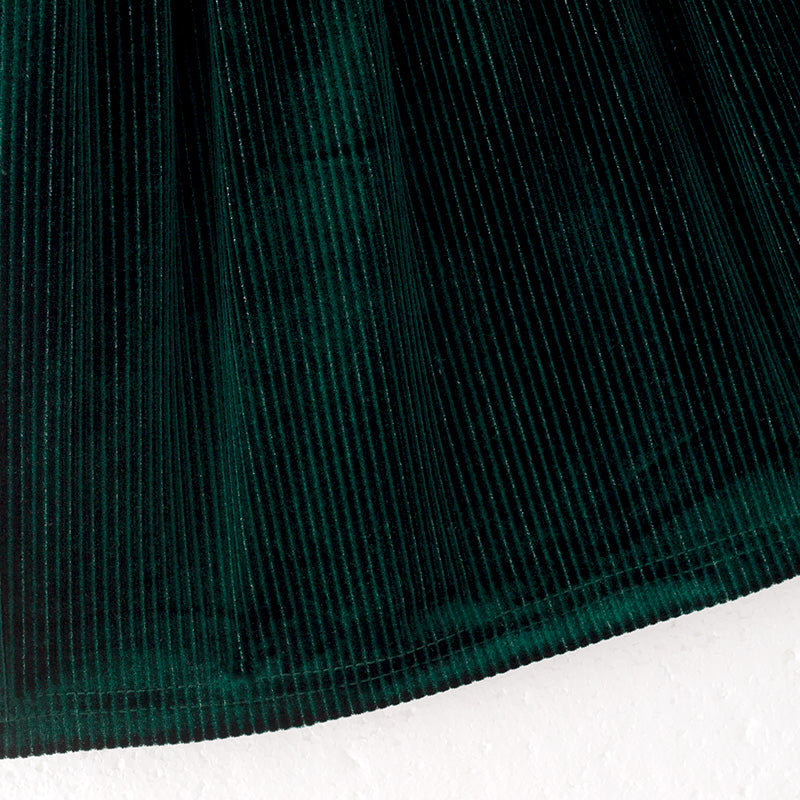 (In Stock)Girls Fall Dark Green Velvet Dress